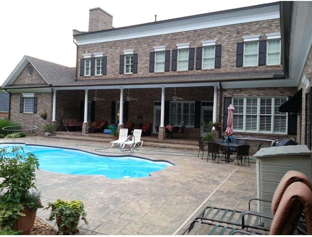 Ekena Millwork Lifetime Vinyl LL1S14X03900FB Standard Cathedral Top Center Mullion, Open Louver Vinyl Shutters