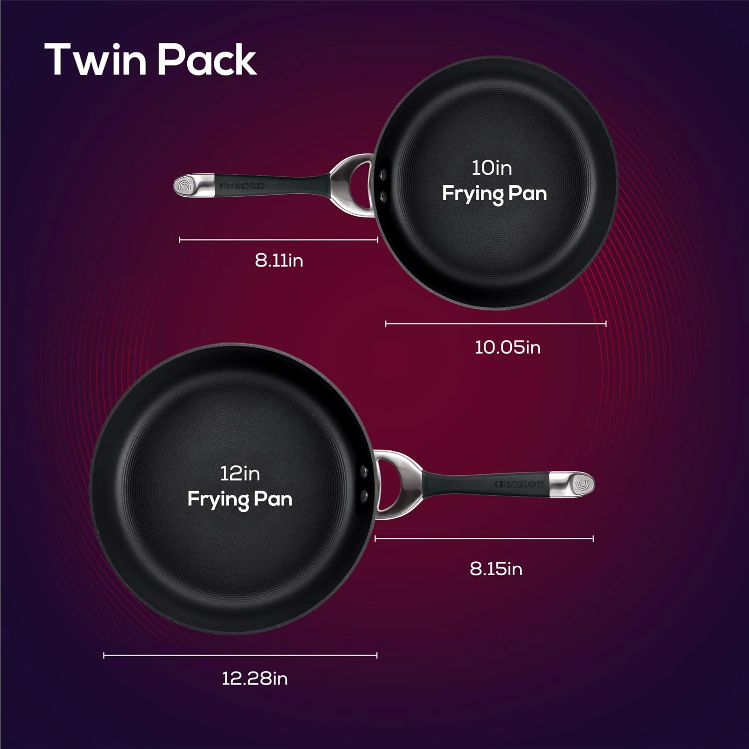Circulon Symmetry Hard Anodized Nonstick Induction Frying Pan, 8.5-Inch Fry Pan, Black