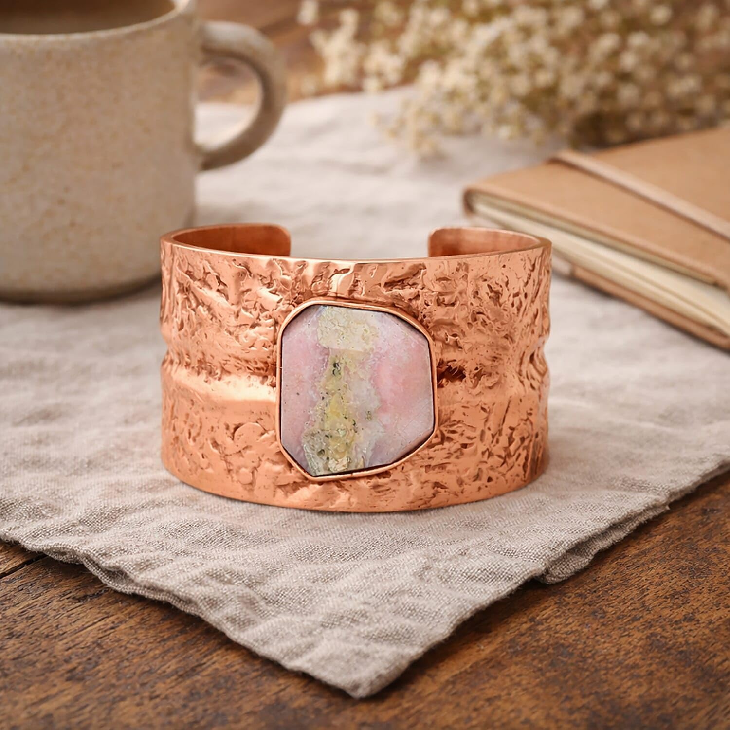 SHOP LC DELIVERING JOY Handmade Gemstone Cuff Bracelet