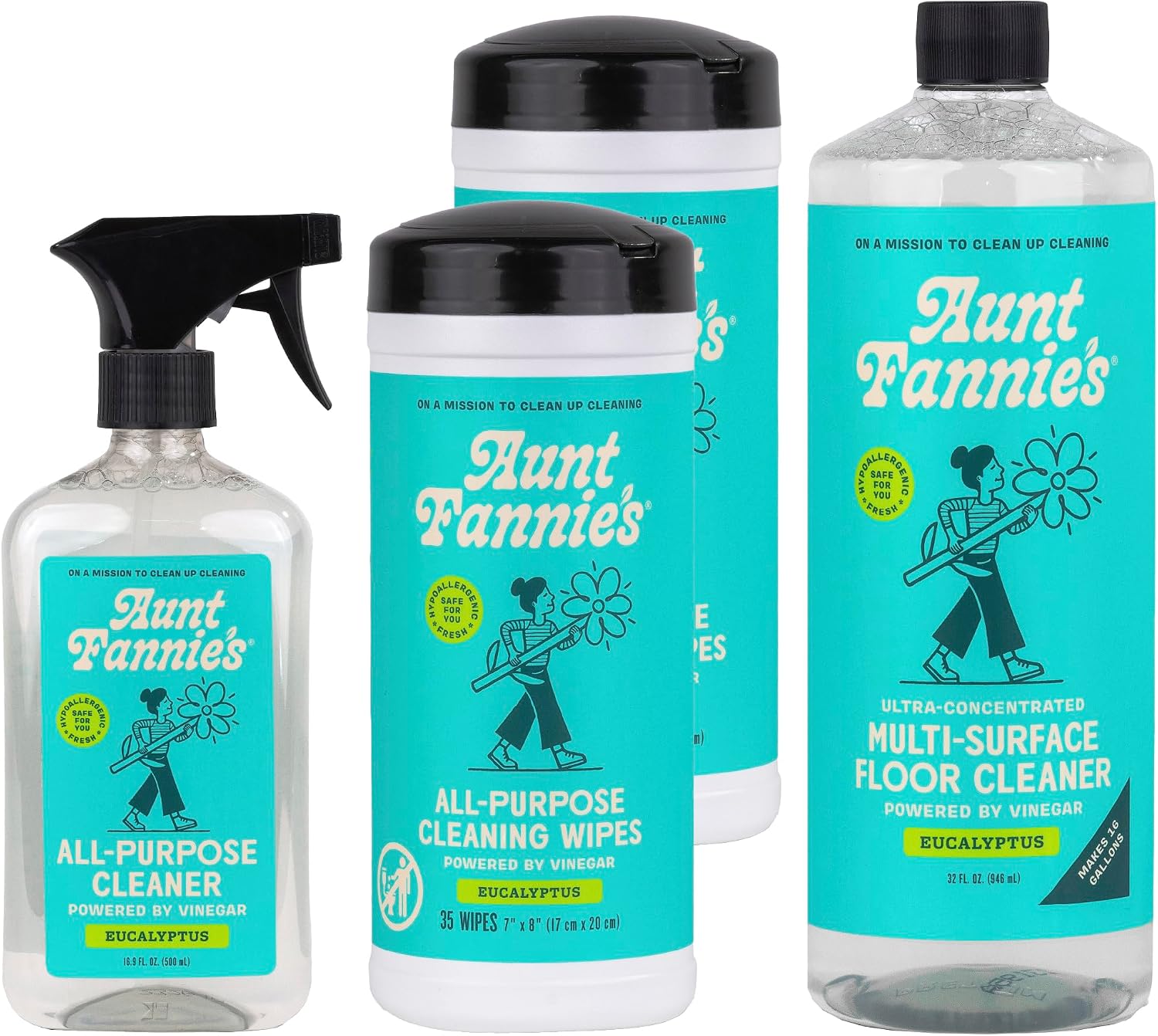 Aunt Fannie's All Purpose Vinegar Cleaner Spray, Lavender, Pack of 1 | Cuts Grease & Grime, No Harsh Residue, Safe for Kitchens Bathrooms Windows Counters & Sealed Areas, Kid and Pet Safe