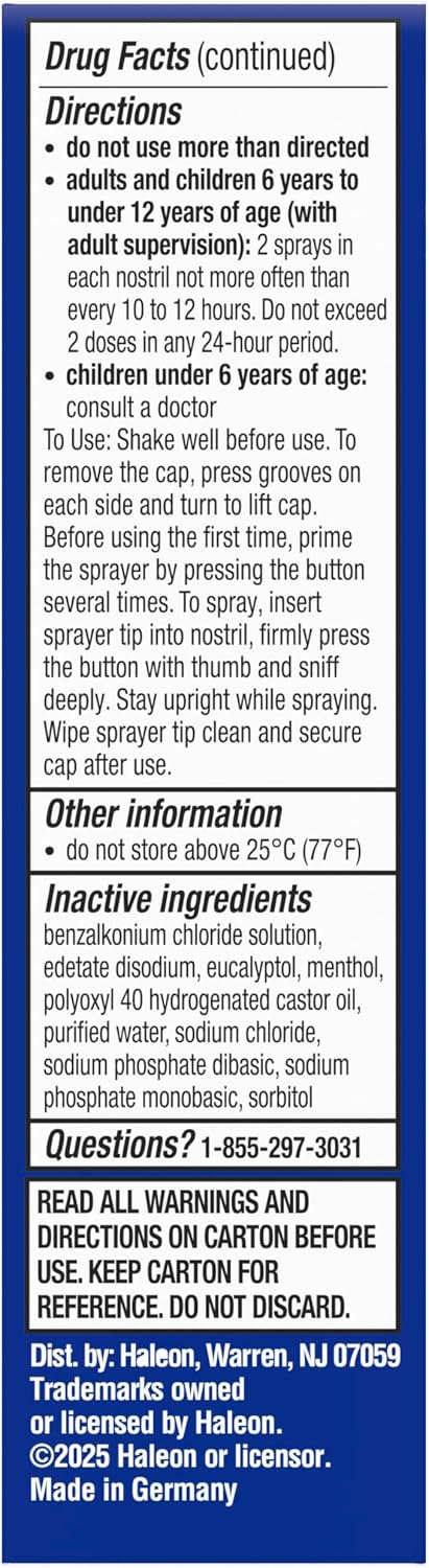 Theraflu Severe Congestion Relief Nasal Mist + Cooling, 0.34 fl oz | Oxymetazoline HCI 0.05% Nasal Decongestant