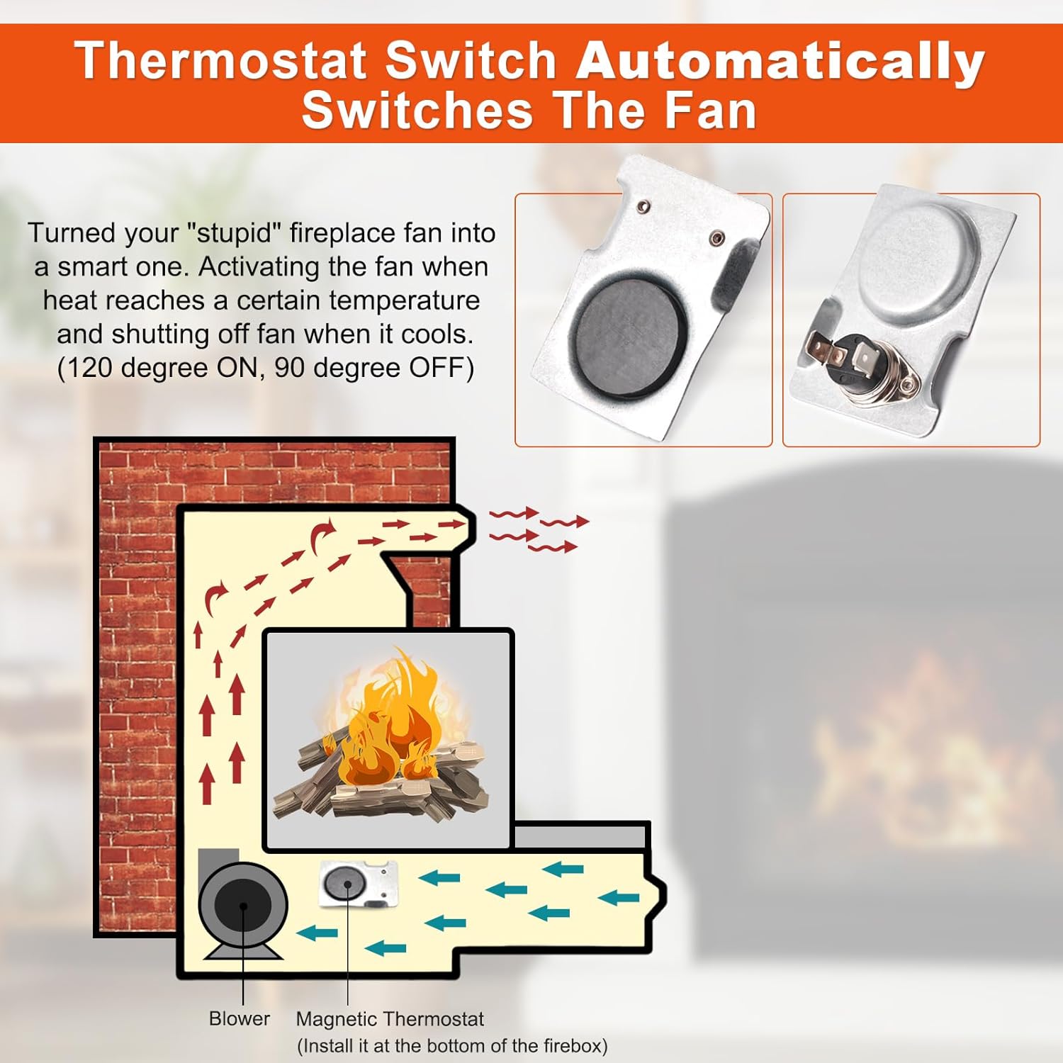 Replacement Fireplace Blower Kit for Heatilator, Majestic, Lennox, Temco Fireplace