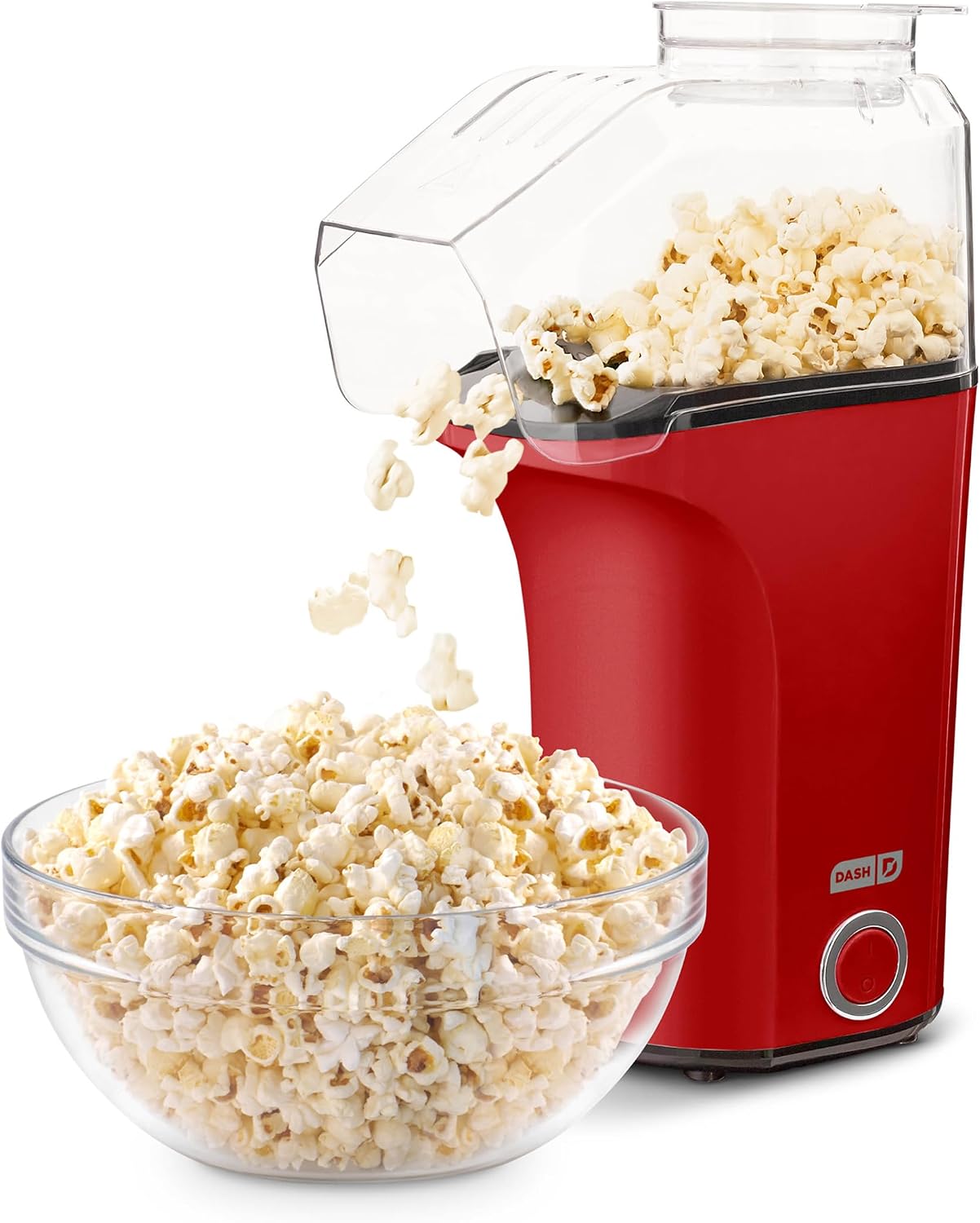 Dash Fresh Pop Popcorn Maker, 16-Cup Hot Air Popper, Aqua | Electric Popcorn Machine, Oil-Free Air Popped Popcorn, Built-In Measuring Cup & Butter Melting Tray, Movie Night Snacks