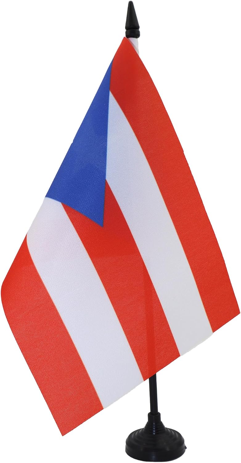 AZ FLAG Nicaragua Table Flag 4x6 in 100D Polyester Plastic Base | Indoor use Nicaraguan 15x10 cm desk flag stitched finish with reinforced edges with plastic pole