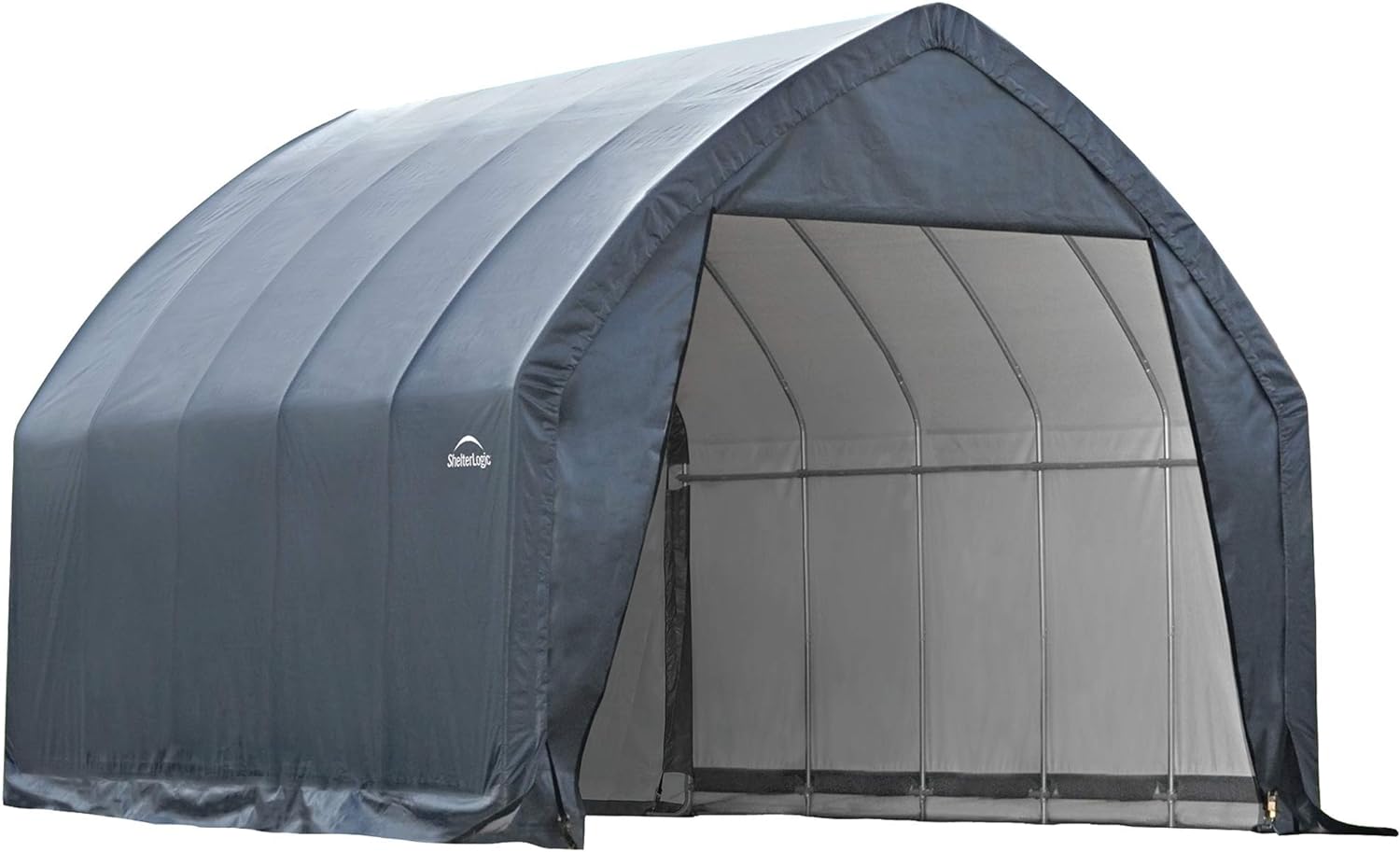 ShelterLogic Garage-in-a-Box Portable Outdoor Garage for SUV and Full-Size Trucks, All-Season Car Canopy Carport with Alpine Style Roof