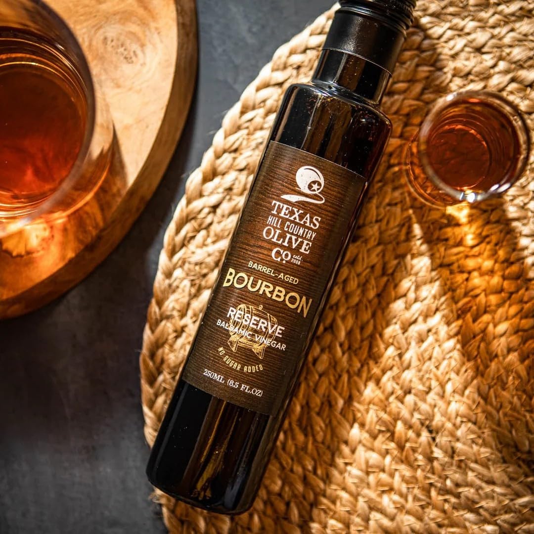 White Lemon Balsamic Vinegar - Gourmet Barrel Aged Infused Balsamic Vinegar - Great for Dressing Dipping Glazing - No Artificial Flavors or Added Sugar - Made in Texas (8.5 oz)