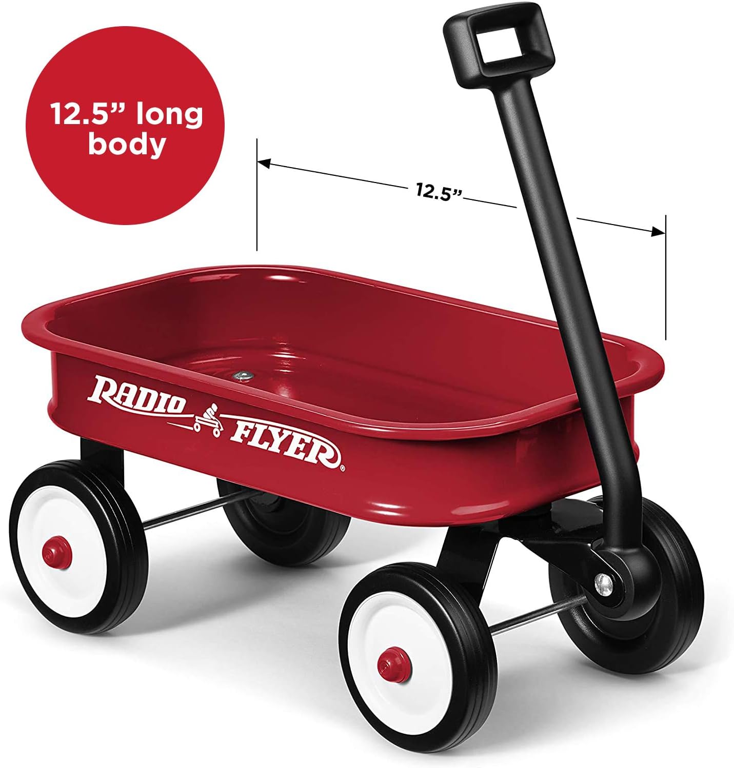 Radio Flyer Mini Classic Red Wagon for Kids, 12.5" Toy Wagon Ages Aged 1.5+ | Play-Size Version of the Classic, Durable Rolling Wheels & Steel Body, Working Handle, Toys, Crafts & Gift Displays