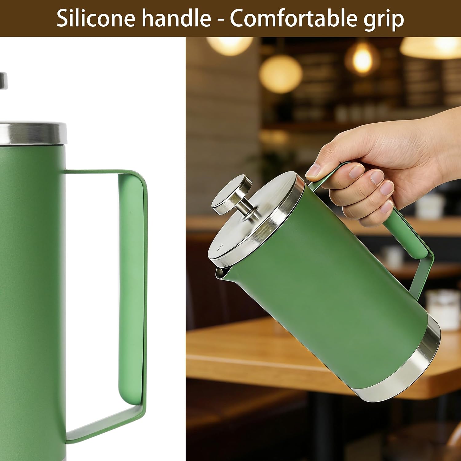 Black French Press Stainless Steel 34oz