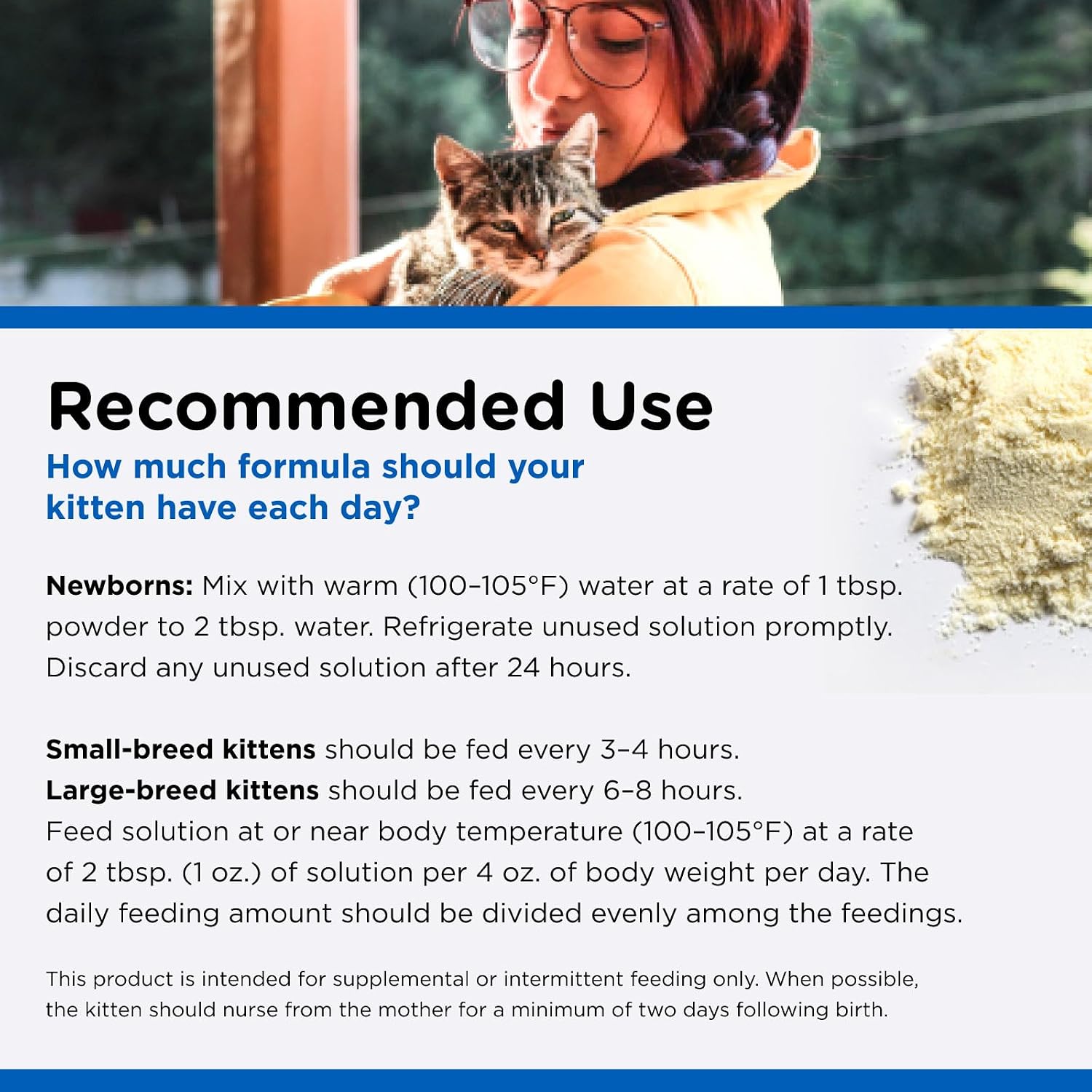 Nutri-Vet Kitten Milk Replacer, Milk Replacer for Kittens, 12oz | Kitten Formula, Powdered Milk, Nursing Support, Cat Care, Whelping Supplies