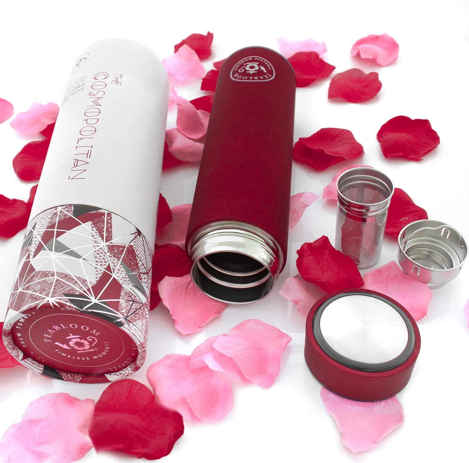 Teabloom - The ORIGINAL All-Brew Travel Tumbler & Thermos | OPRAH’s Favorite | 16oz/480ml Stainless Steel Insulated Water Bottle/Tea Flask/Cold Brew Coffee Mug