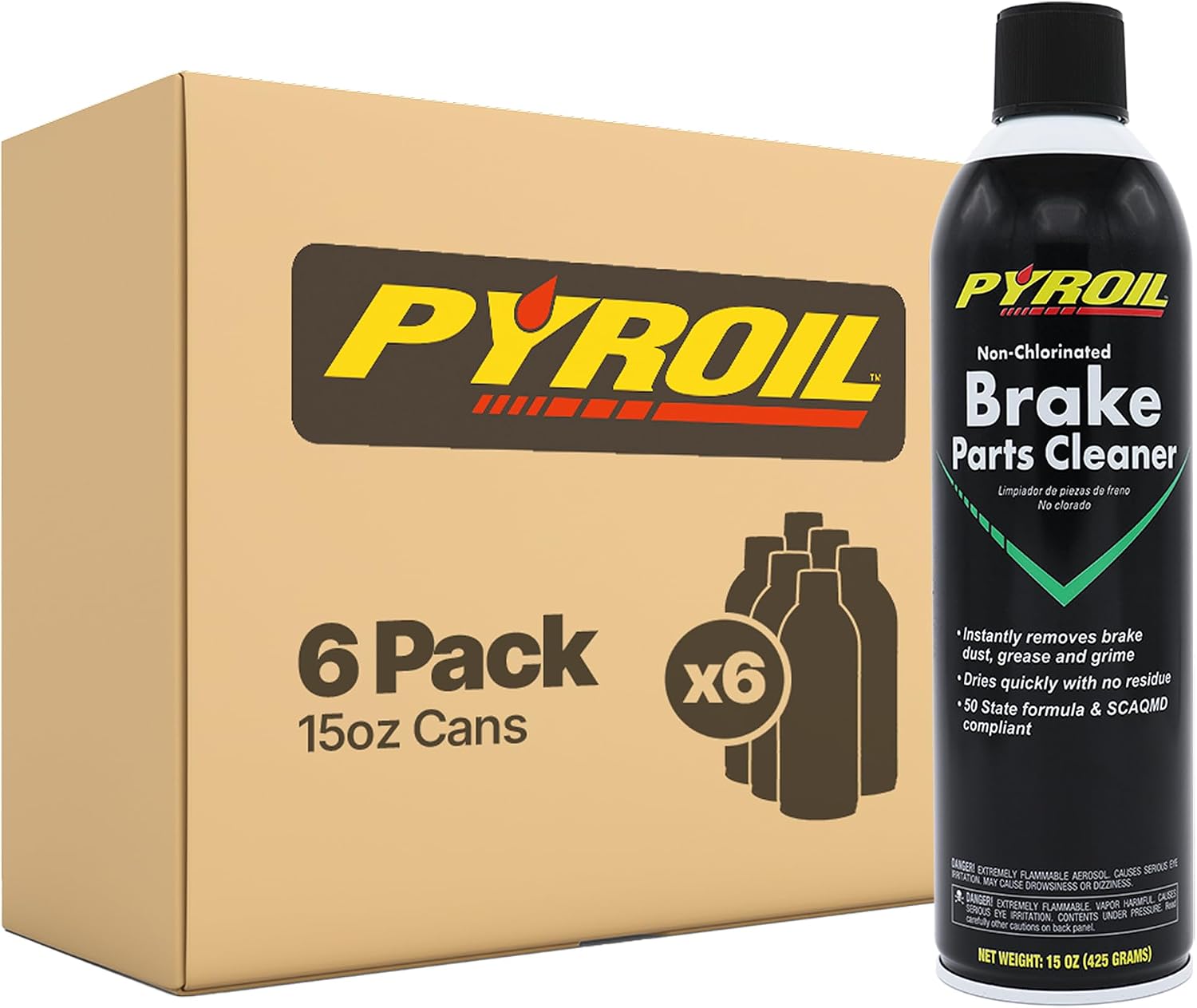Non-Chlorinated Brake Parts Cleaner, Low VOC, Instantly Removes Brake Dust, Grease & Grime, Quick Drying, 13 Oz (Pack of 12)