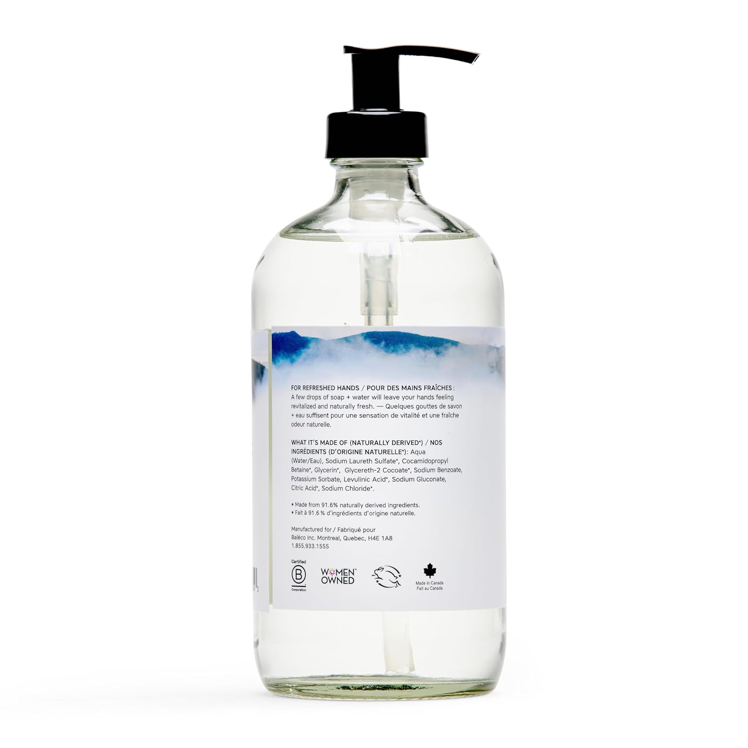 The Unscented Company, Hand Soap Liquid Glass Bottle, 16.9 Fl Oz