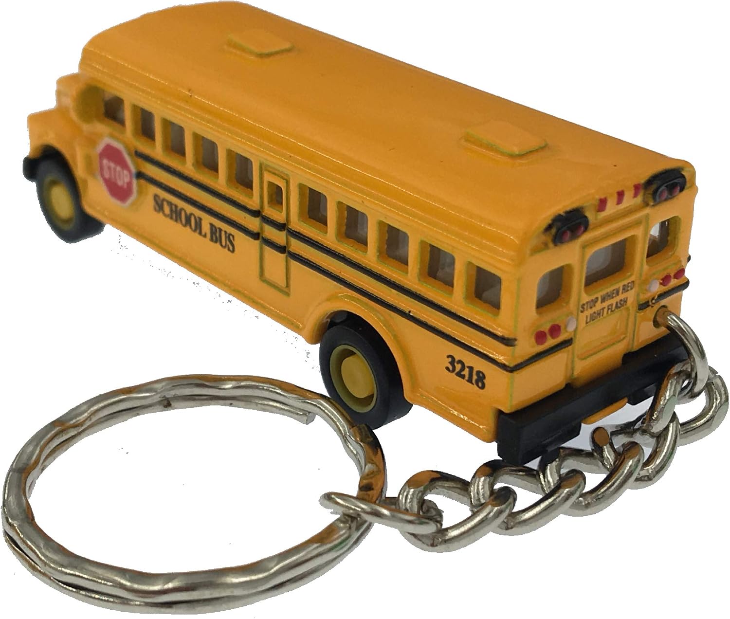 KiNSFUN Classic Mini School Bus 2.5 Inches Die Cast Metal Model Key Chain
