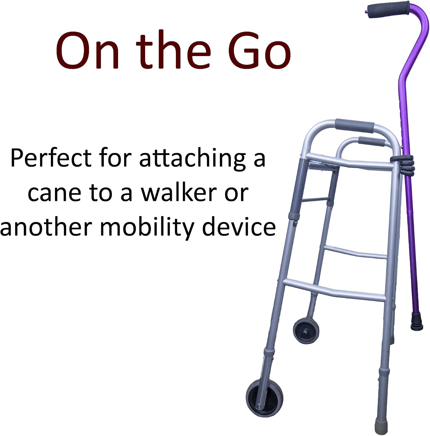 Crutcheze Cane Holder Clip for Walkers, Rollators & Wheelchairs, 3-Pack