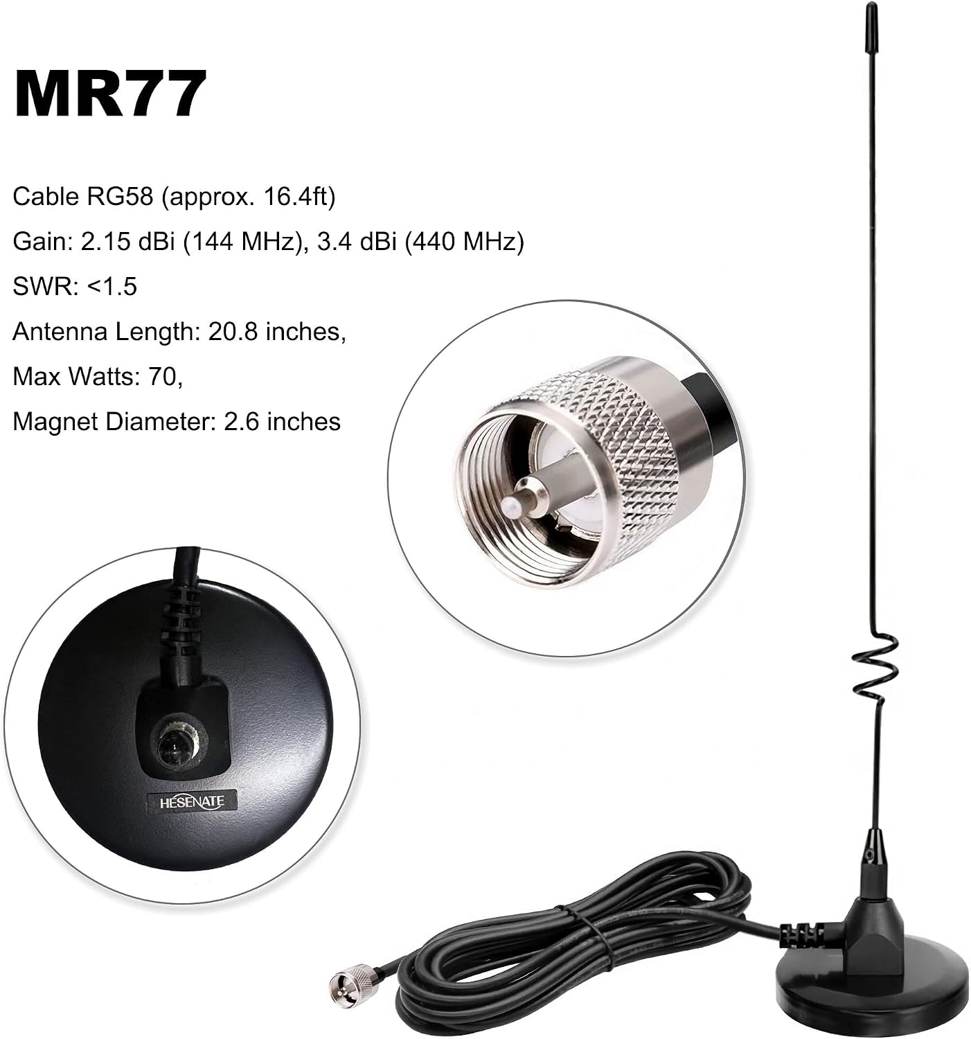 AnyTone AT-778UVII Transceiver Mobile Radio Dual Band 25W VHF/UHF VOX Vehicle Car Radio w/Cable | Vehicle Car Radio 2m 70cm Mini Mobile Transceiver w/Cable for RV Camping