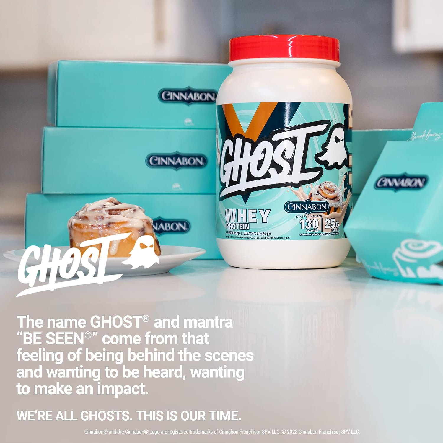 GHOST Whey Protein Powder, Milk Chocolate - 2LB, 25G of Protein | Whey Protein Isolate & Concentrate Blend - Post Workout Nutrition Shake, Smoothies - Soy & Gluten-Free - 2LB Tub, 26 Servings