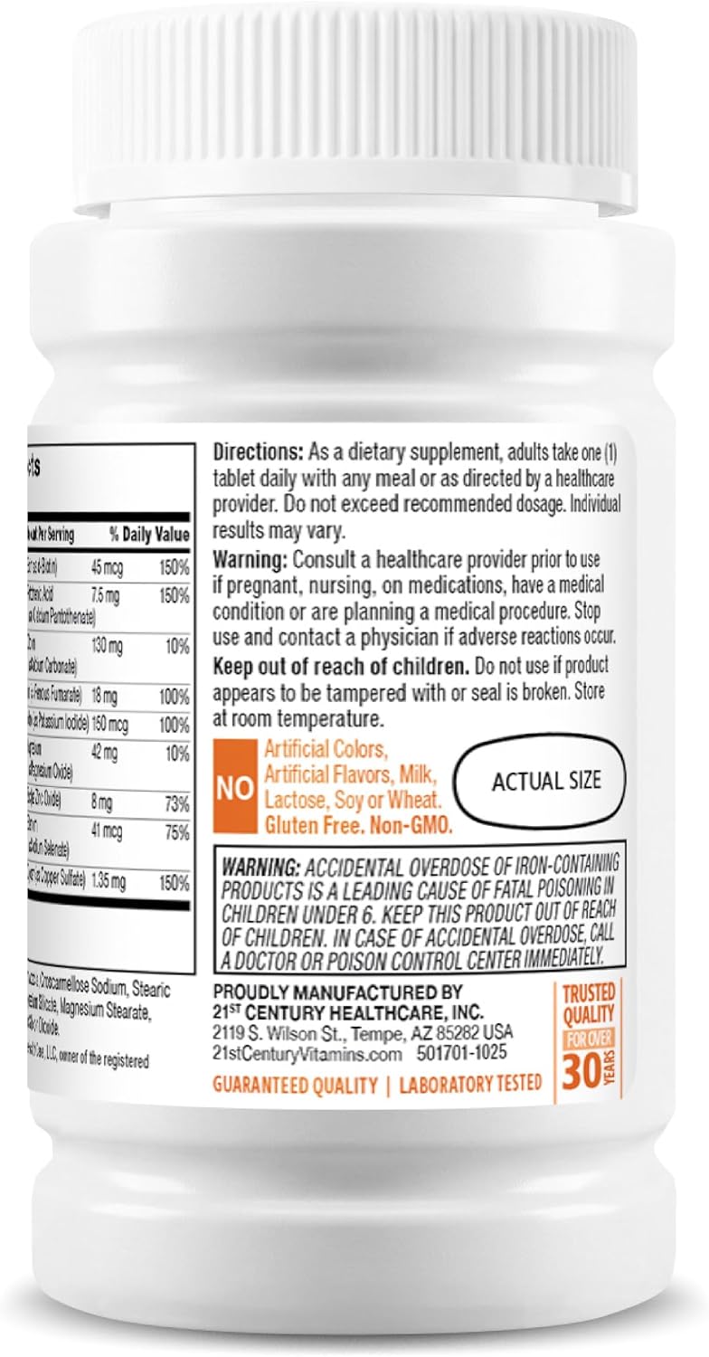 21st Century One Daily Women's Multivitamin Tablets, 100 Count | Complete Daily Multivitamin & Multimineral, Compare VS. One A Day® Women's