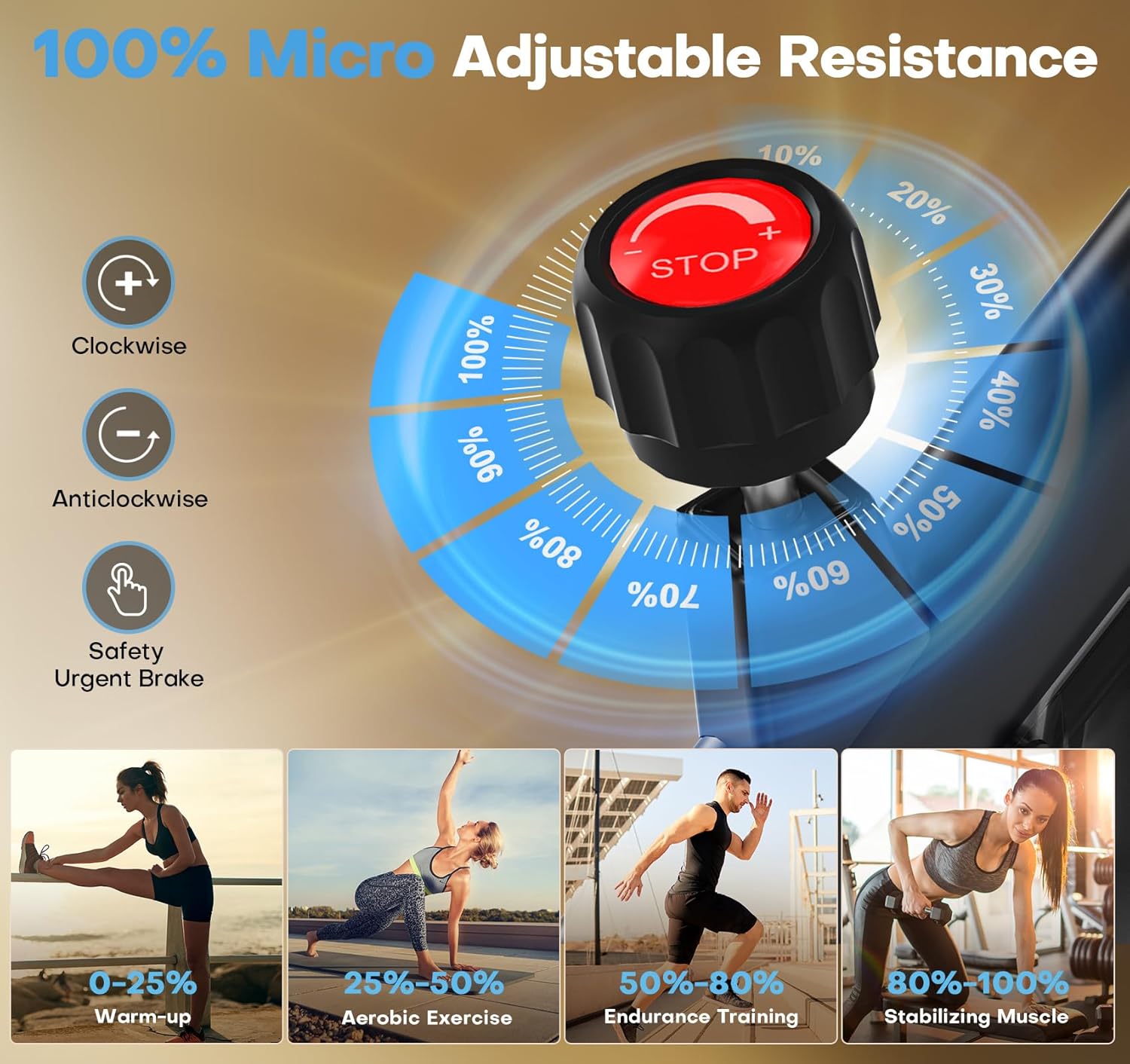 Exercise Bike, CHAOKE Quiet Magnetic Resistance 300LB Capacity Stationary Bike for Home with App Compatible
