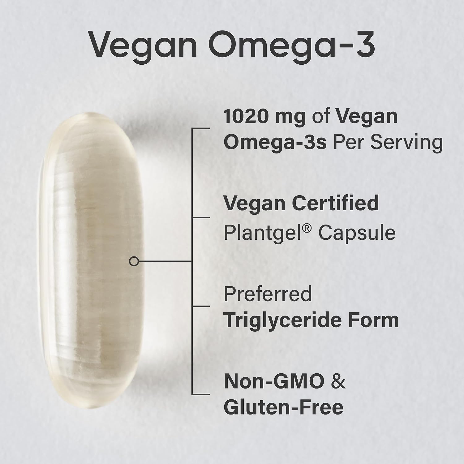 Sports Research® Vegan Omega-3 Algae Oil 1040mg, 60 Count Plantgels™