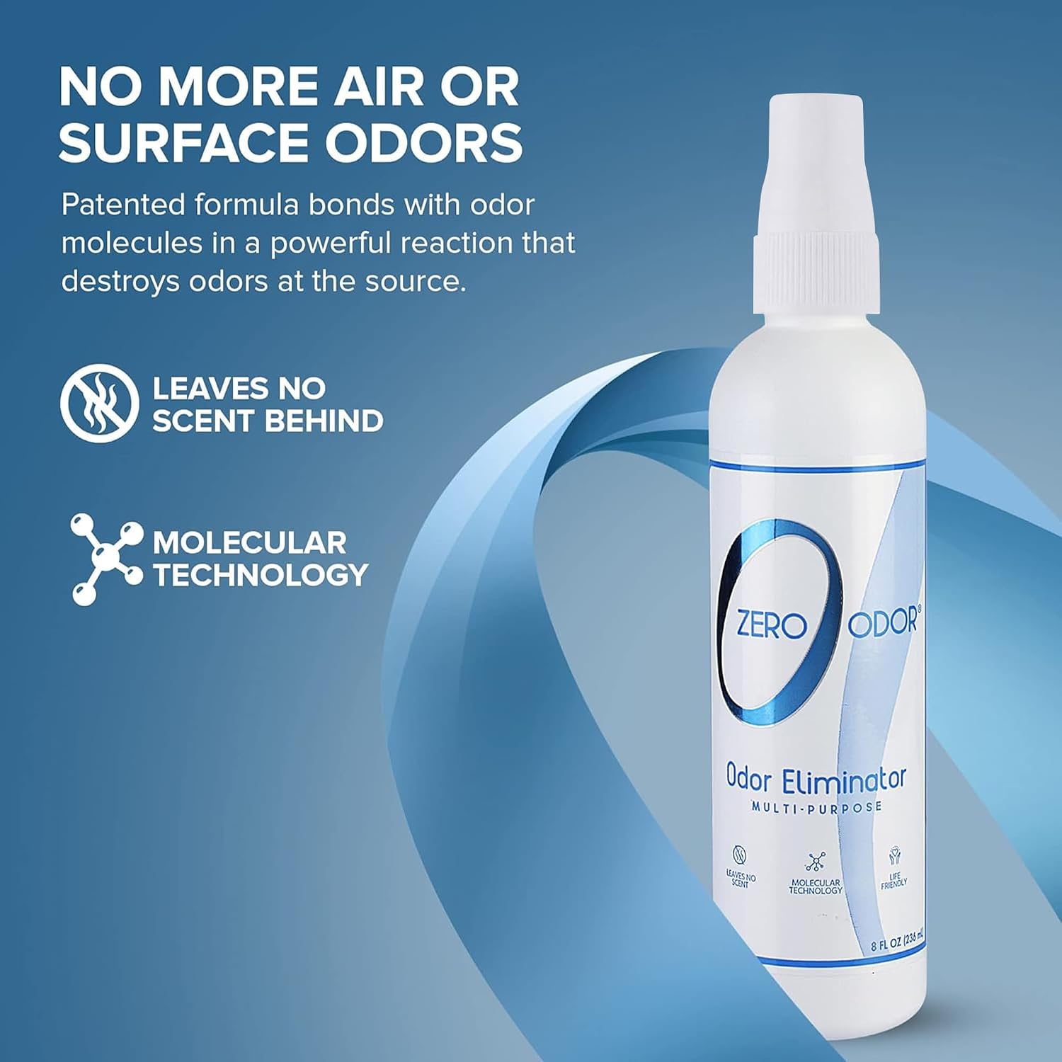 Zero Odor - Multi-Purpose Strong Odor Eliminator for Home, Office, Car, Bathroom, Hotel, Room Deodorizer, and Odor Neutralizer, 16oz