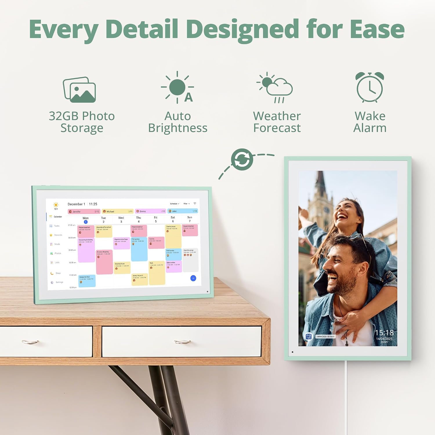 Dragon Touch Digital Picture Frame WiFi 10 inch IPS Touch Screen Digital Photo Frame Display, 32GB Storage, Auto-Rotate, Share Photos via App, Email