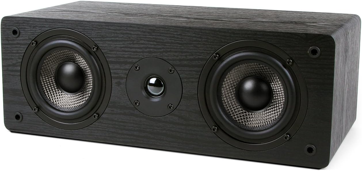 Micca MB42X Advanced 2-Way Passive Bookshelf Speakers, Stereo Pair, Black | Amplifier Required, 4-Inch Carbon-Fiber Woofer, 0.75-Inch Silk-Dome Tweeter, Desktop, Home Theater, Surround Sound