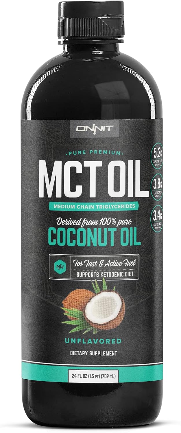Onnit MCT Oil - Pure MCT Coconut Oil, Ketogenic Diet and Paleo Optimized with C8, C10, Lauric Acid - Perfect for Coffee, Shakes