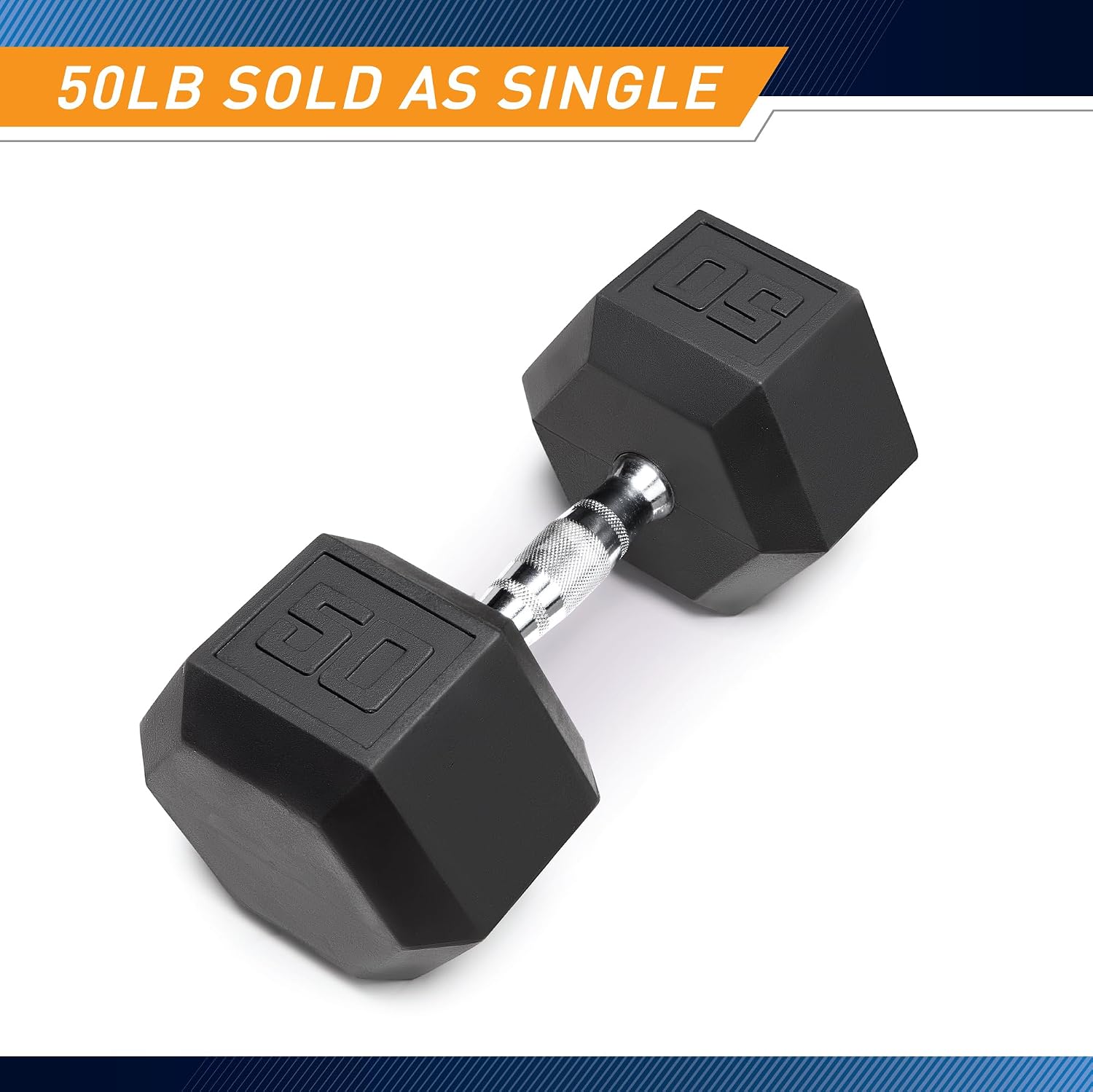 Marcy Classic Rubber Hex Dumbbell with Knurled Grip for Strength Training and Bodybuilding, 5lb - 50lb Single Dumbbell for Exercise & Fitness, Sold Individually