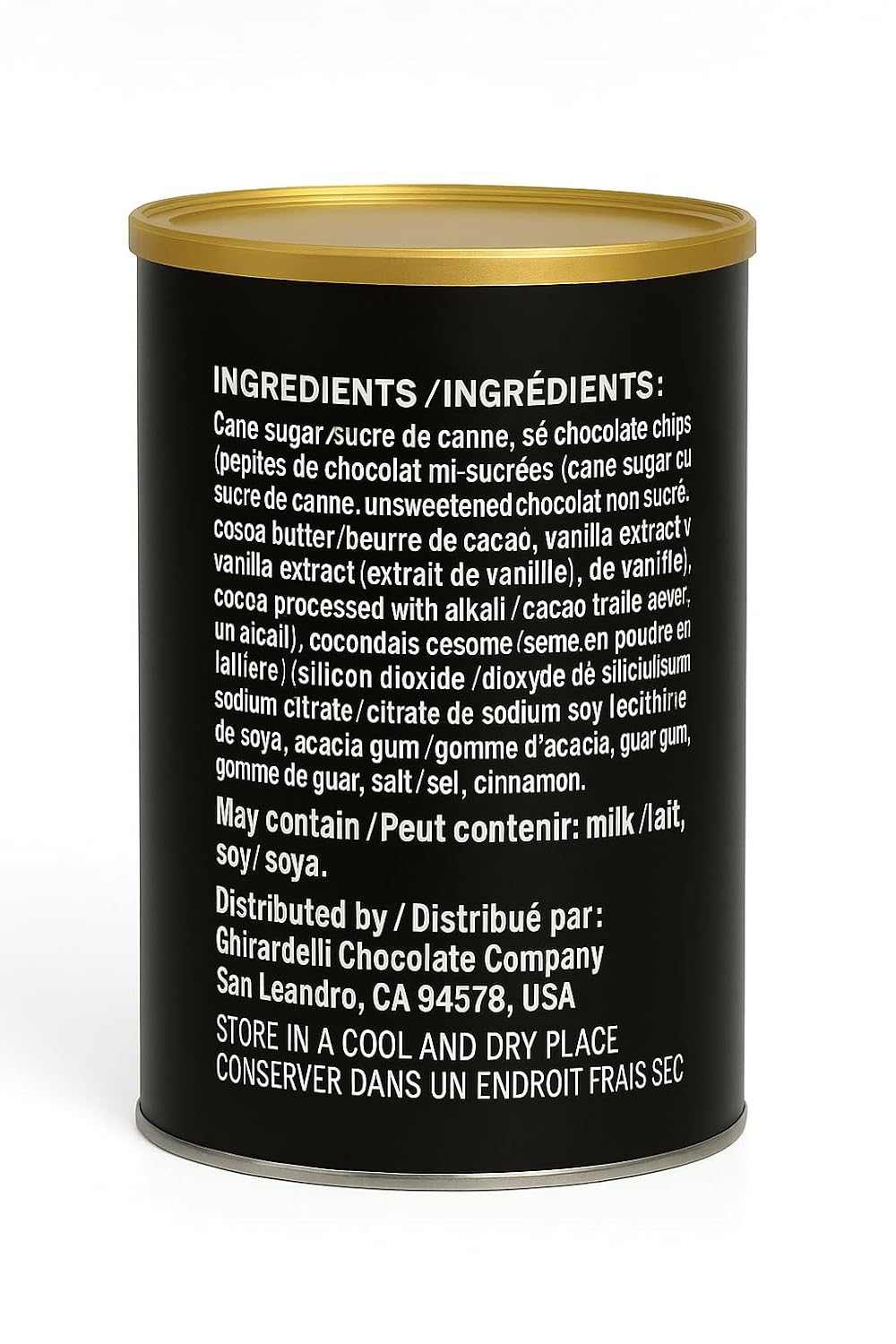 Ghirardelli Dark Chocolate & Cocoa Sweet Ground Powder, 3 lb Can