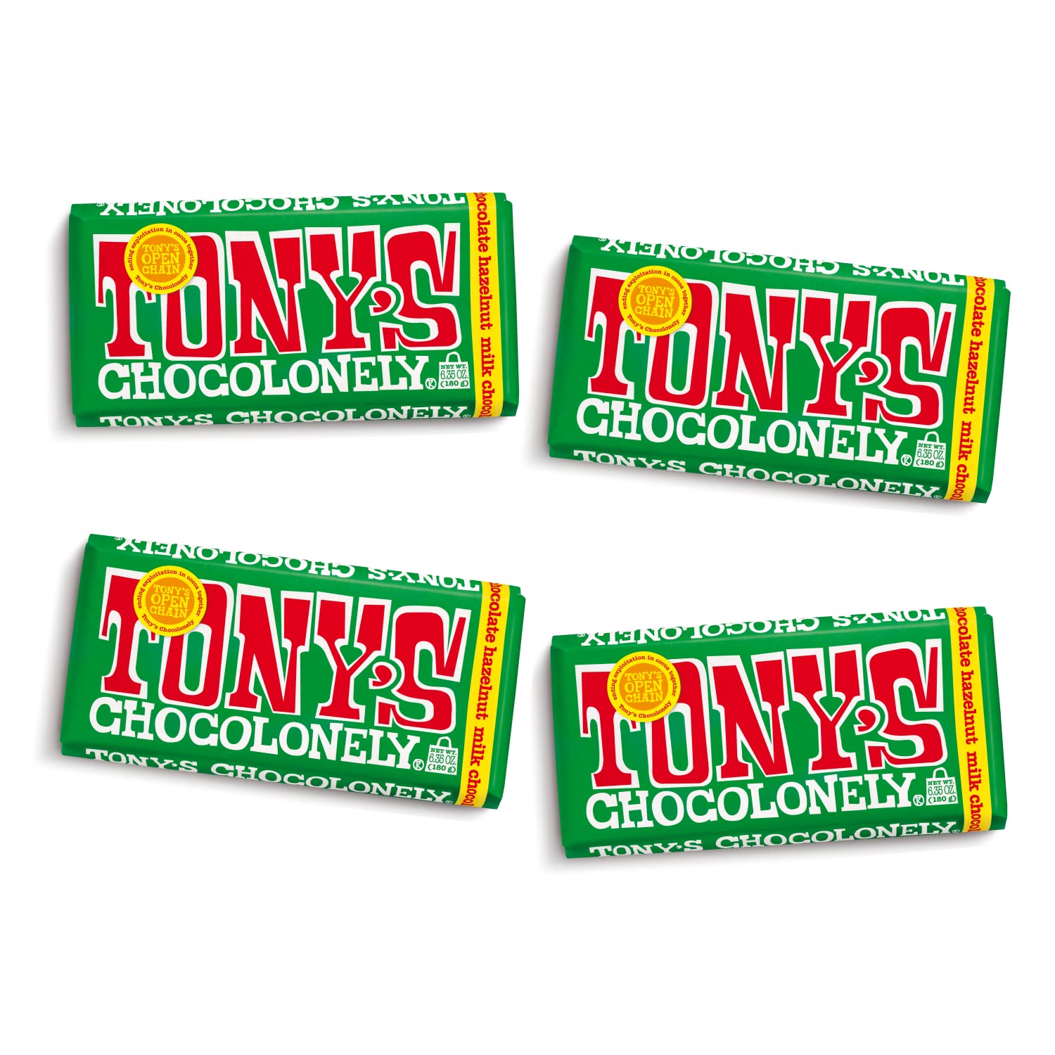 Tony’s Chocolonely 32% Milk Chocolate Caramel Sea Salt Bars, No Artificial Flavoring, Fairtrade & B Corp Certified, 6.35 Ounce (15 Bars)