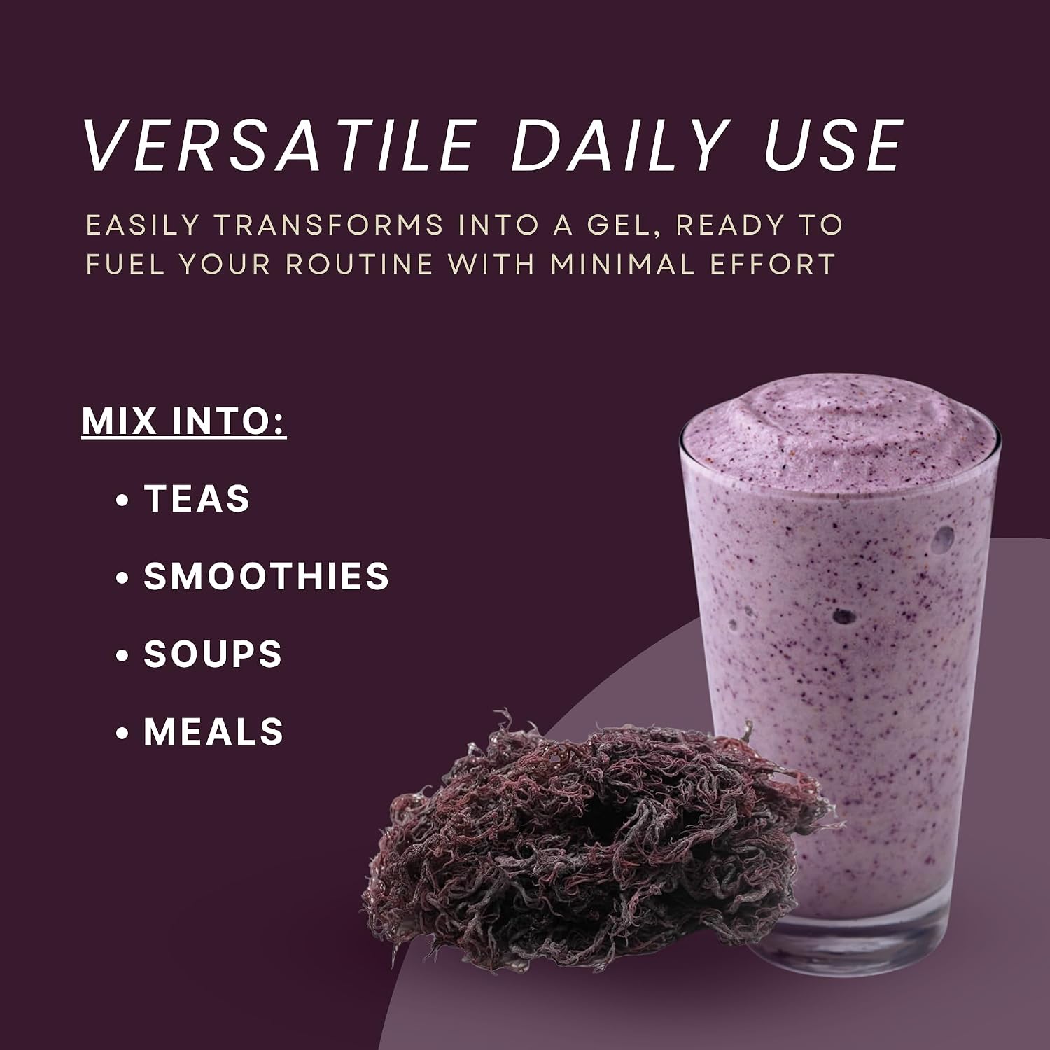 Raw Wildcrafted Purple Sea Moss 4oz, St. Lucia Seamoss, Natural Ocean Harvested Whole Purple Moss