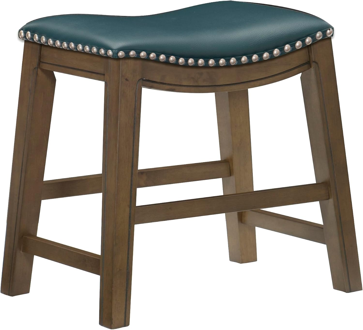 Lexicon Ordway Solid Wood Counter Height Stool - Saddle Kitchen Stool Counter Height Stools for Dining, Armless Chair Seating Options, Perfect for Casual Entertaining Spaces, 25" SH, Black