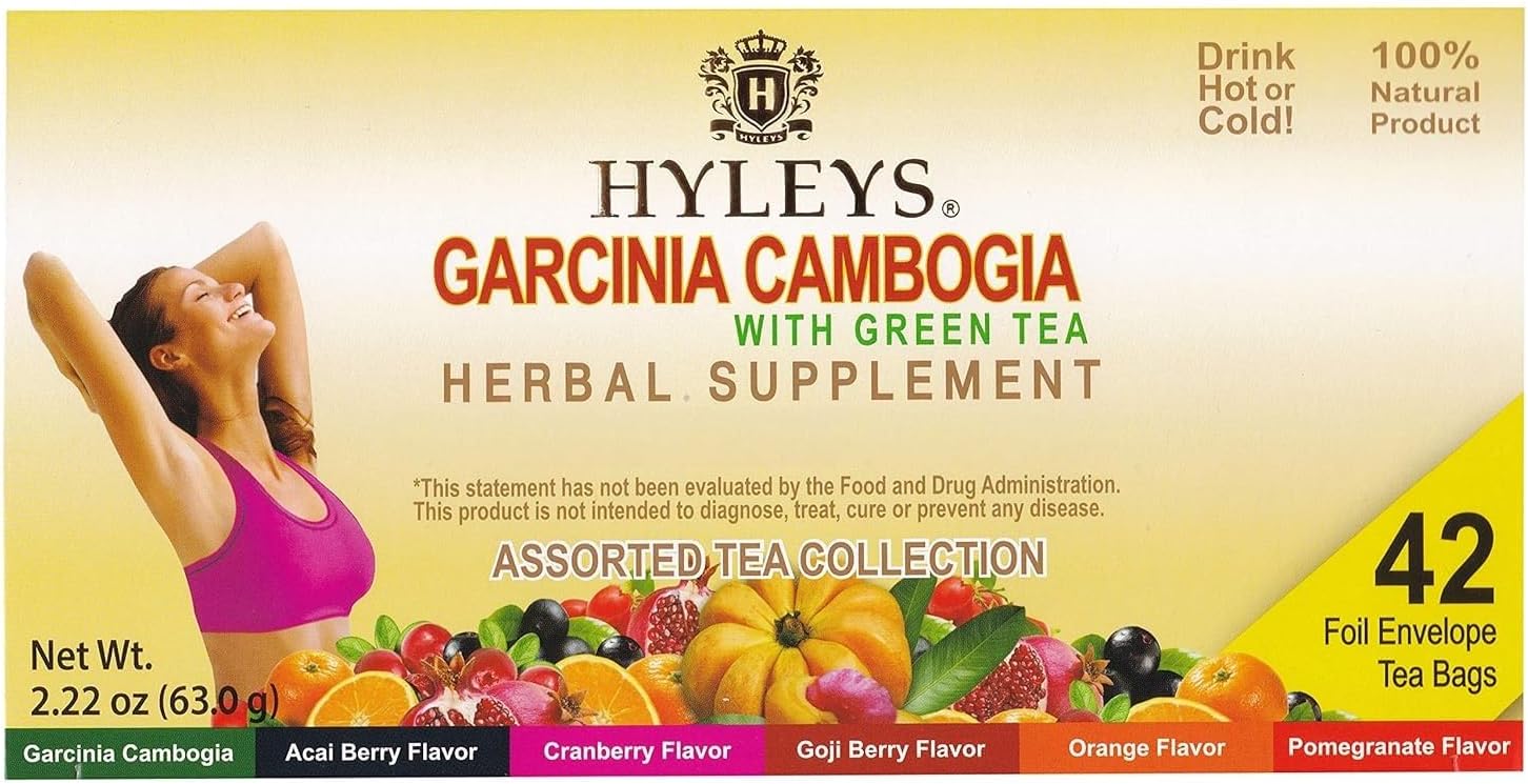 HYLEYS Tea Garcinia Cambogia Green Tea 5 Flavors Assortment - 25 Tea Bags
