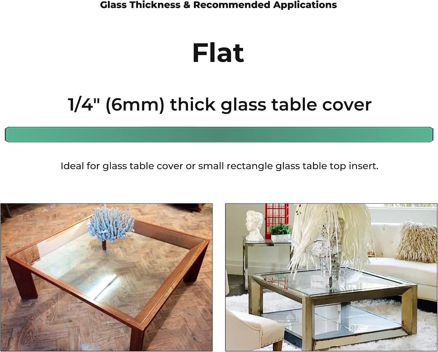 Clear Tempered Glass Table Top 22 Inch Square Flat Polished Edge with 1/4 Inch Thickness for Dining, Coffee or Side Tables by Fab Glass and Mirror