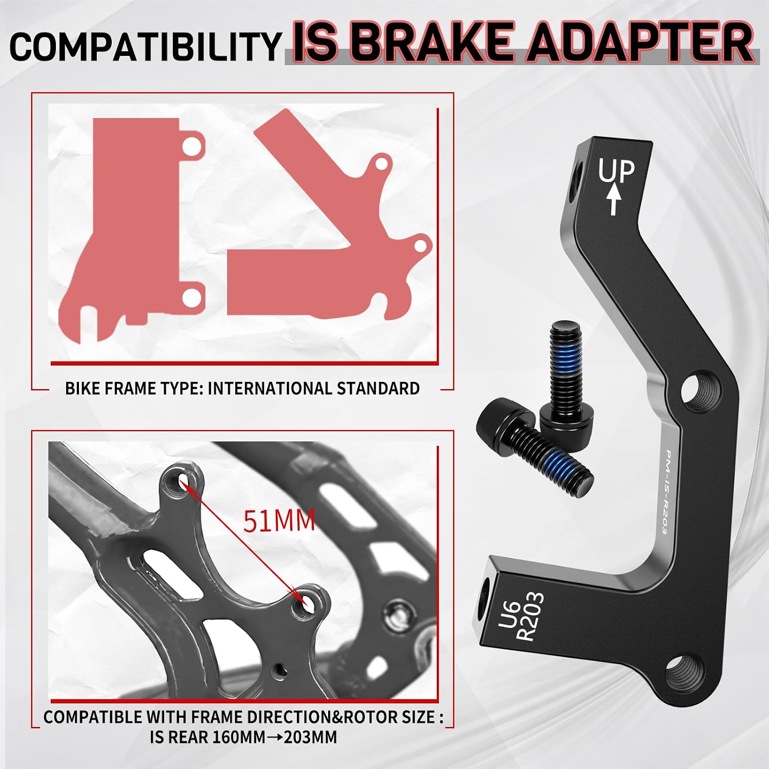 BUCKLOS MTB is Frame Rear 180mm Disc Brake Caliper Mount Adapter Parts