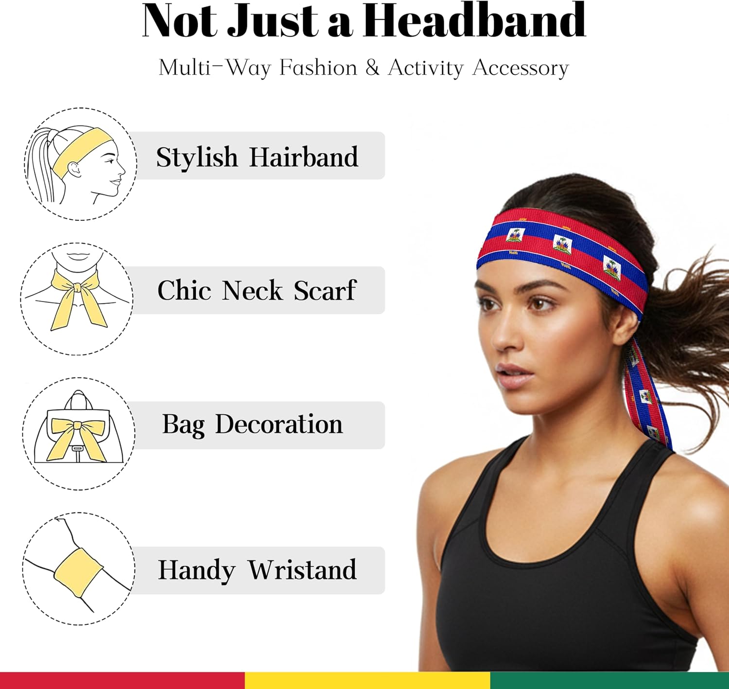 Tie Headbands for Men Women,Pattern Gymwrap,Gym Workout Adjustable Non-Slip Sweatbands for Running,40 X 2.4In