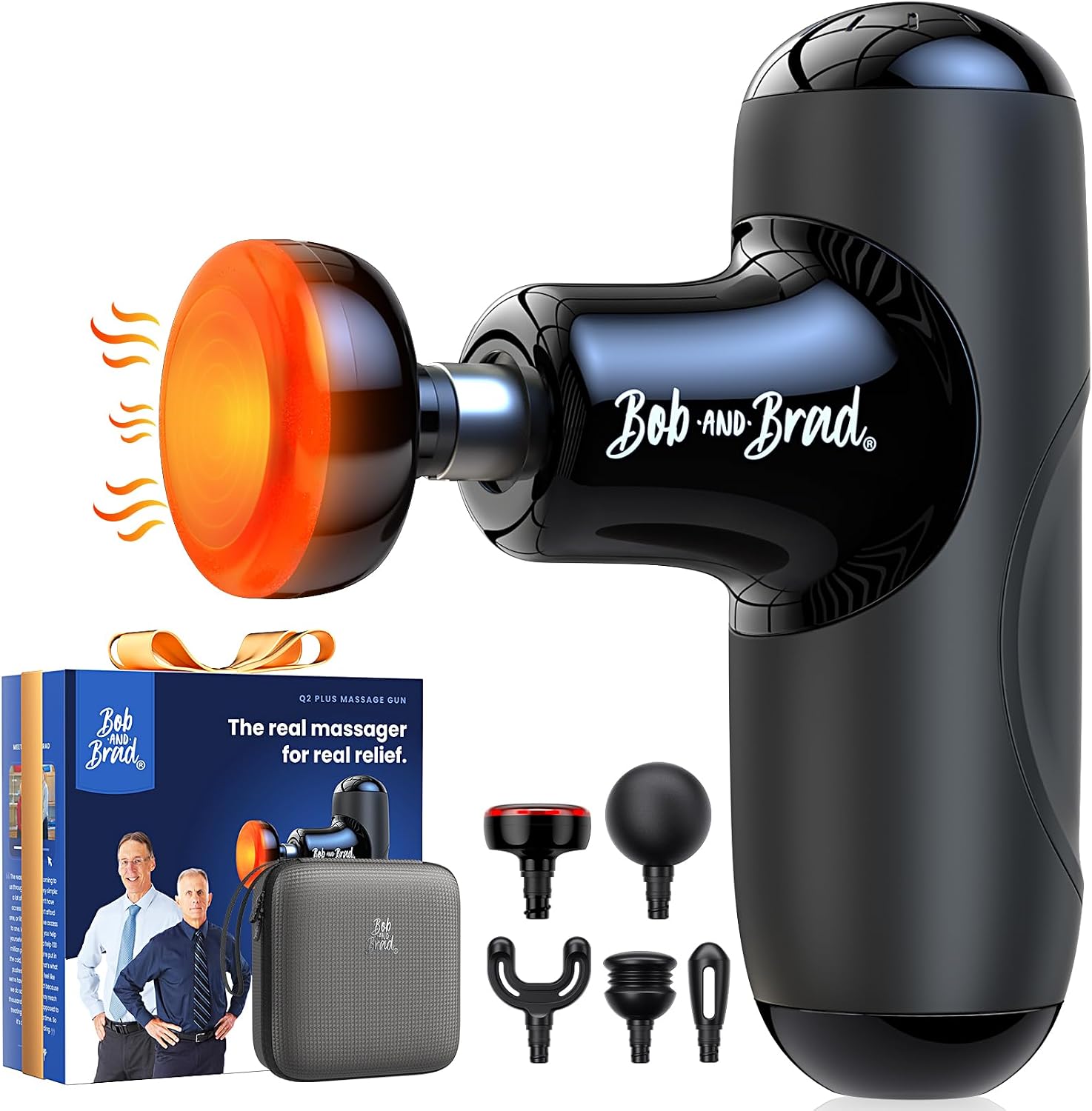 BOB AND BRAD Q2 Mini Massage Gun, Pocket-Sized Deep Tissue Massager Gun, Portable Percussion Muscle Massager Gun
