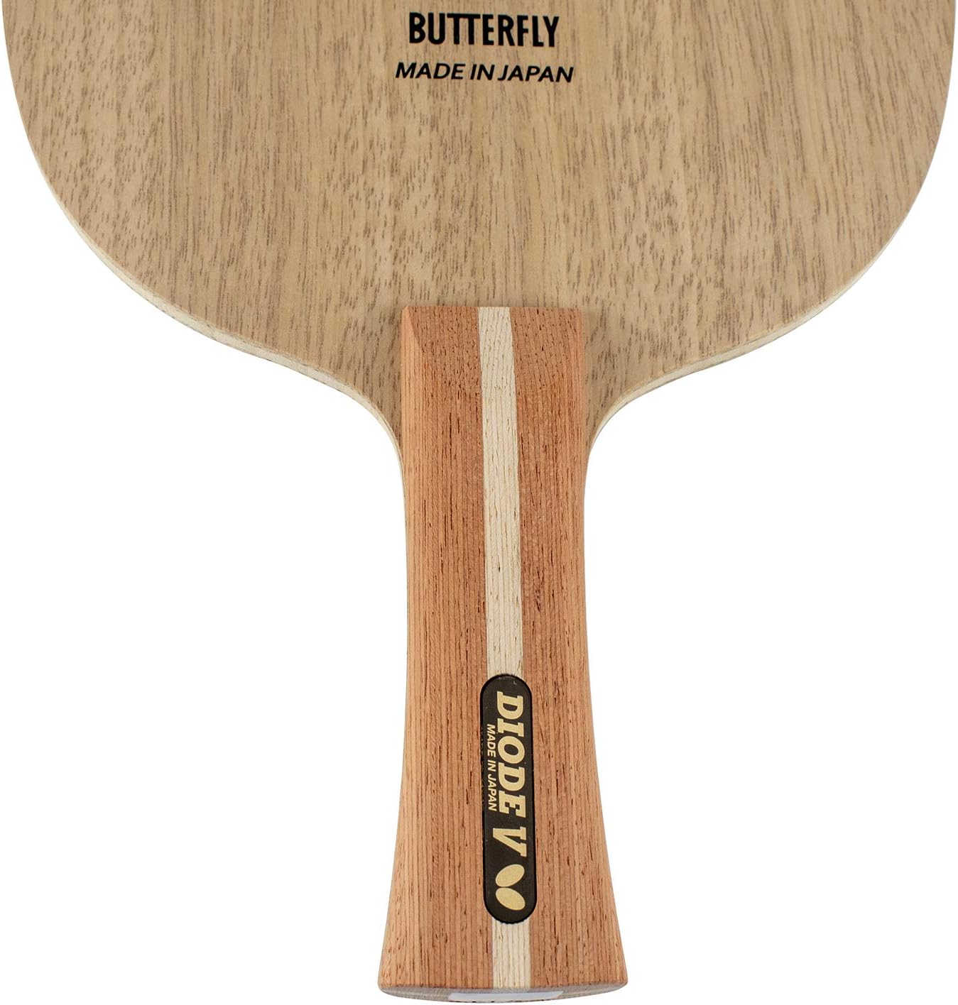 Butterfly Diode V Table Tennis Blade - All-Wood Chopper/Modern Defender Blade - Diode V Blade - Professional Table Tennis Blade - Available in FL and ST Handle Styles - Made in Japan