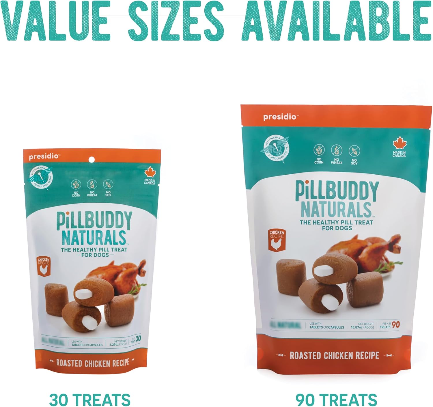 Presidio Earthly Pill Buddy Naturals - PB & Banana Recipe Pill Hiding Treats for Dogs - Make A Perfect Pill Concealing Pocket Or Pouch for Any Size Medication - 30 Servings