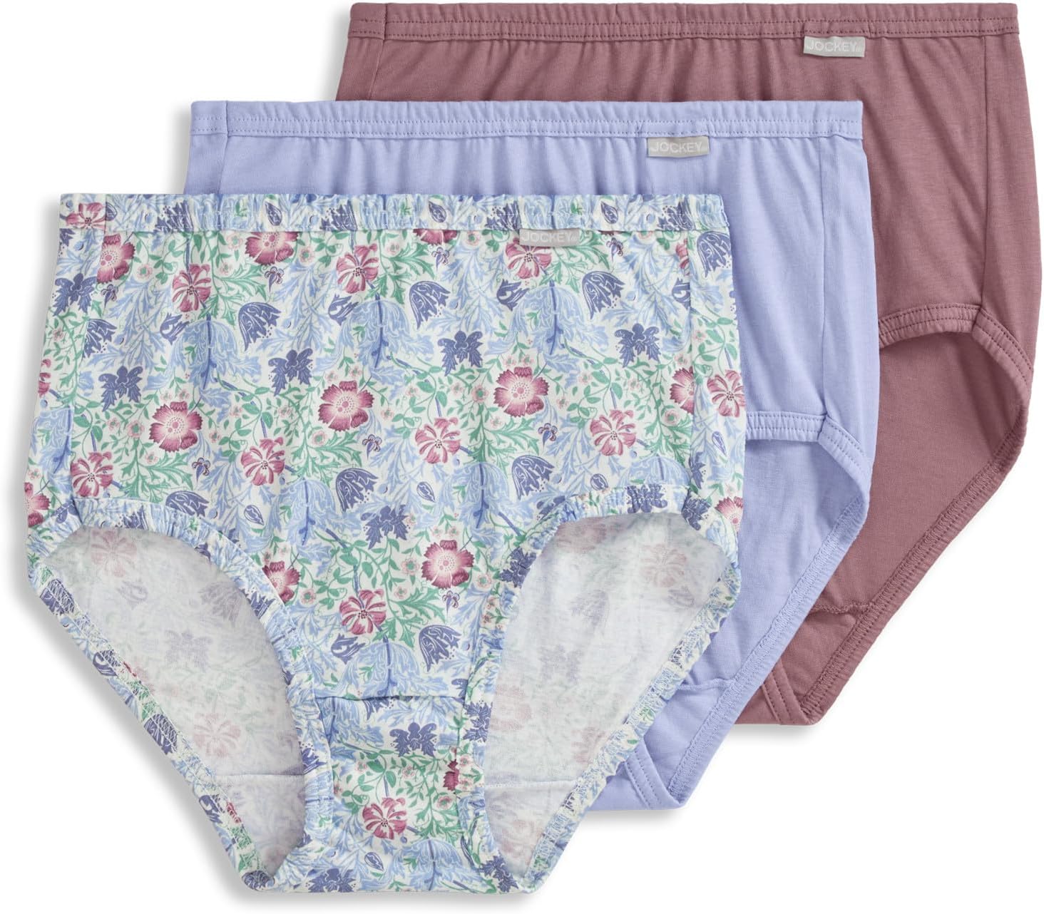 Jockey Women's Underwear 100% Cotton Elance Brief - 3 Pack