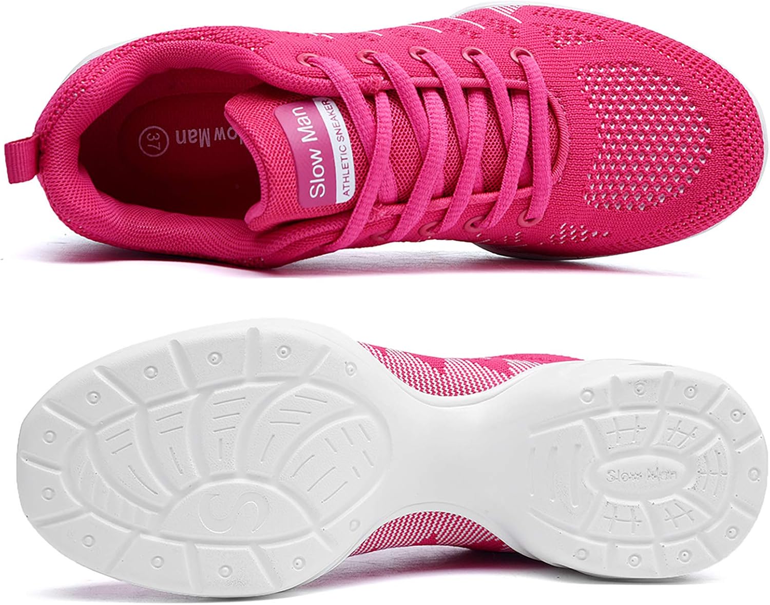 Slow Man Women's Jazz Shoes Lace-up Sneakers - Breathable Air Cushion Lady Split Sole Athletic Walking Dance Shoes Platform