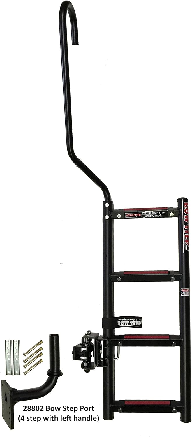 Quality Mark 28801 Bow Step - 3-Step, Starboard , Black