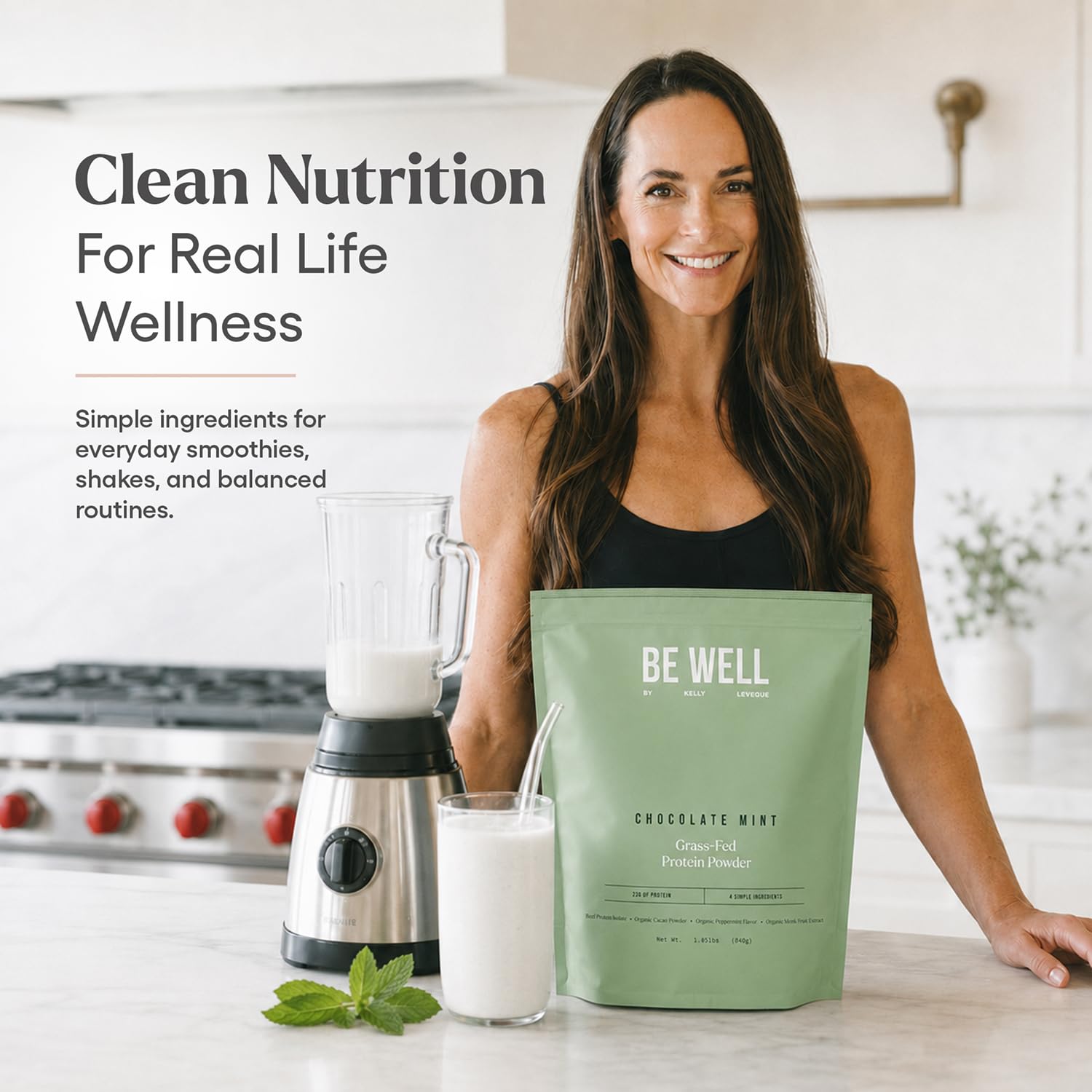 Be Well by Kelly Grass Finished Beef Protein Powder Vanilla Flavor