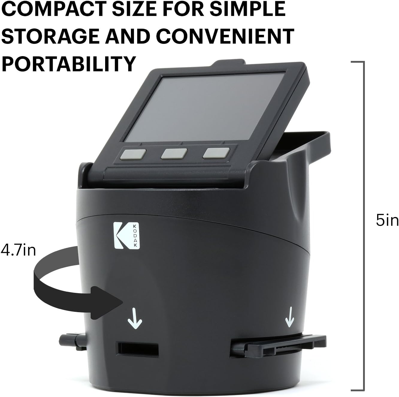 KODAK SCANZA Film & Slide Scanner, 3.5" LCD, 35mm, 126, 110, Super 8 & 8mm | Converts color/B&W negatives to 14MP/22MP JPEGs