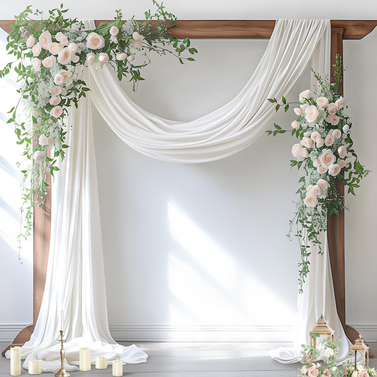Wedding Arch Draping Fabric Sheer Chiffon Curtain Drape Wedding Party Decor