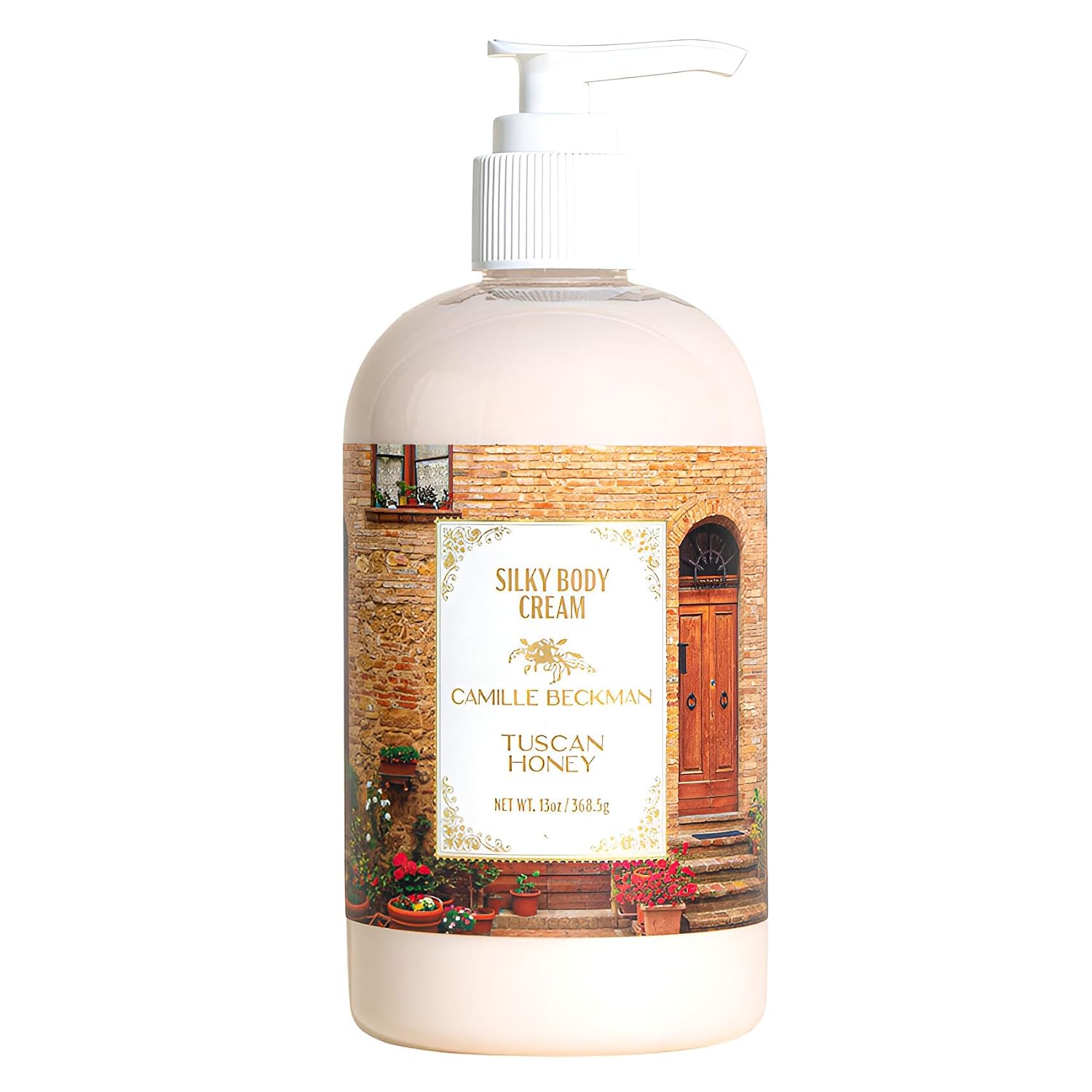 Camille Beckman English Lavender Silky Body Cream, Moisturizer, 13 oz | Sweet almond oil, glycerin, aloe & vitamin E; non-greasy vegan formula; fresh lavender scent; for all skin types; USA made