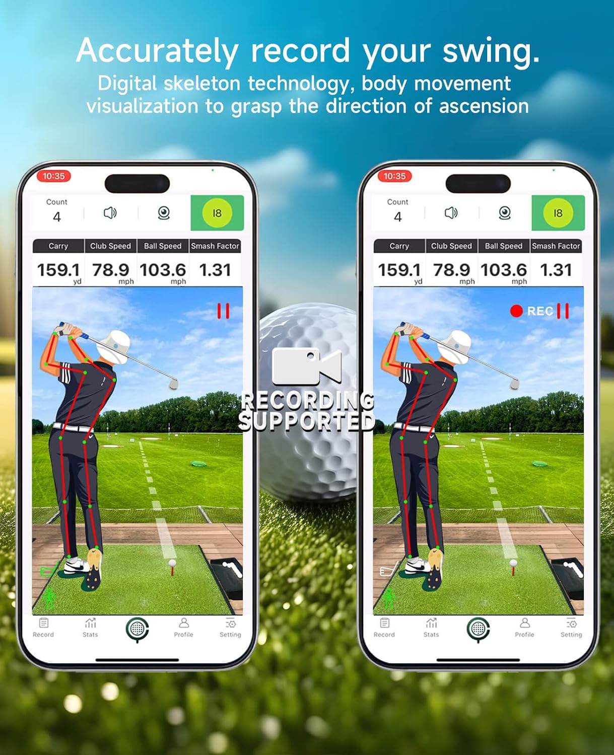 Portable Golf Launch Monitor Pro X1 Plus, Simulators for Home & Training, Mobile Launch Monitor for Golf Swing Analysis, Tracker & Swing Analyzer