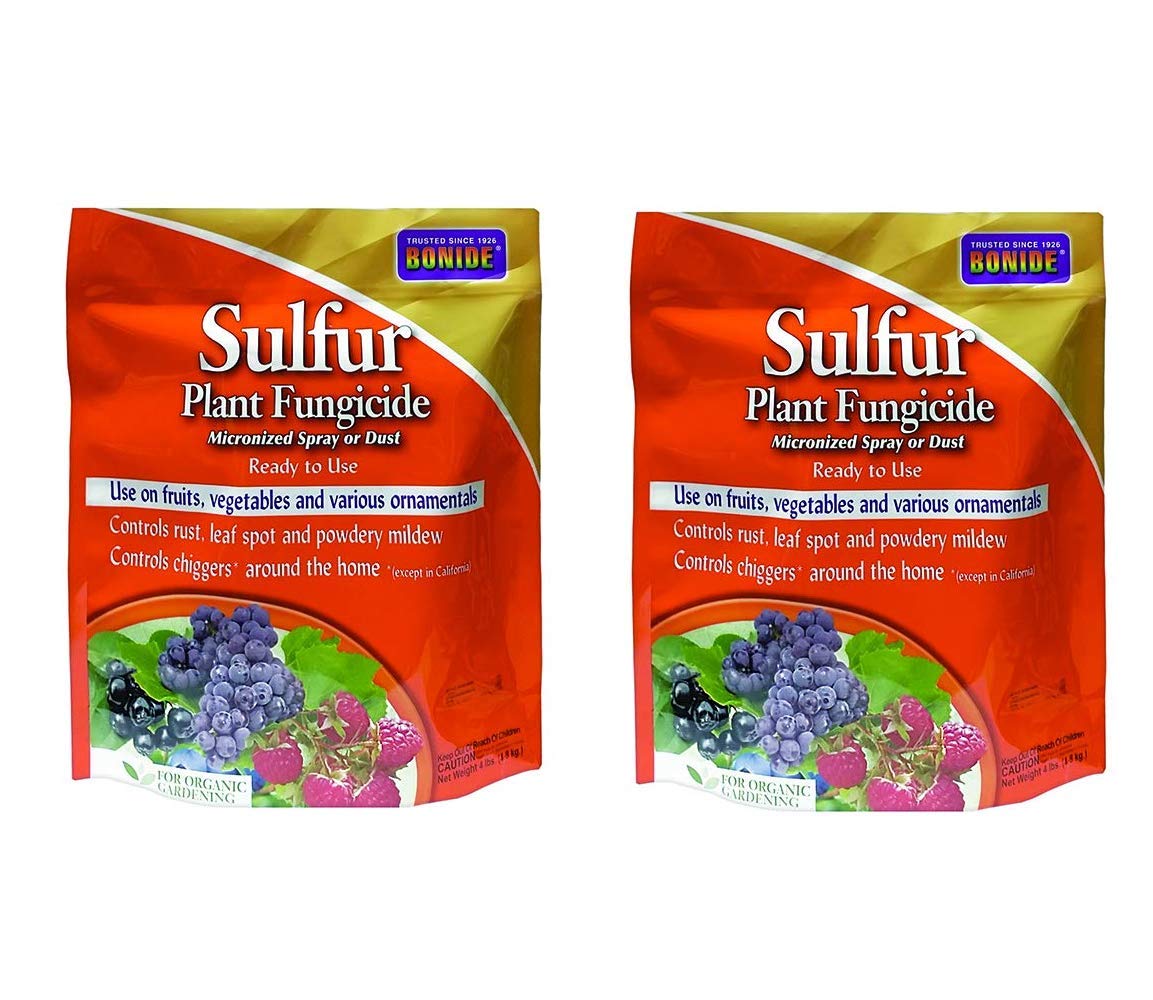 BONIDE Products INC 142 Sulfur Plant Fungicide Organically Controls Rust, Leaf Spot and Powdery Mildew, 4 lbs (2)