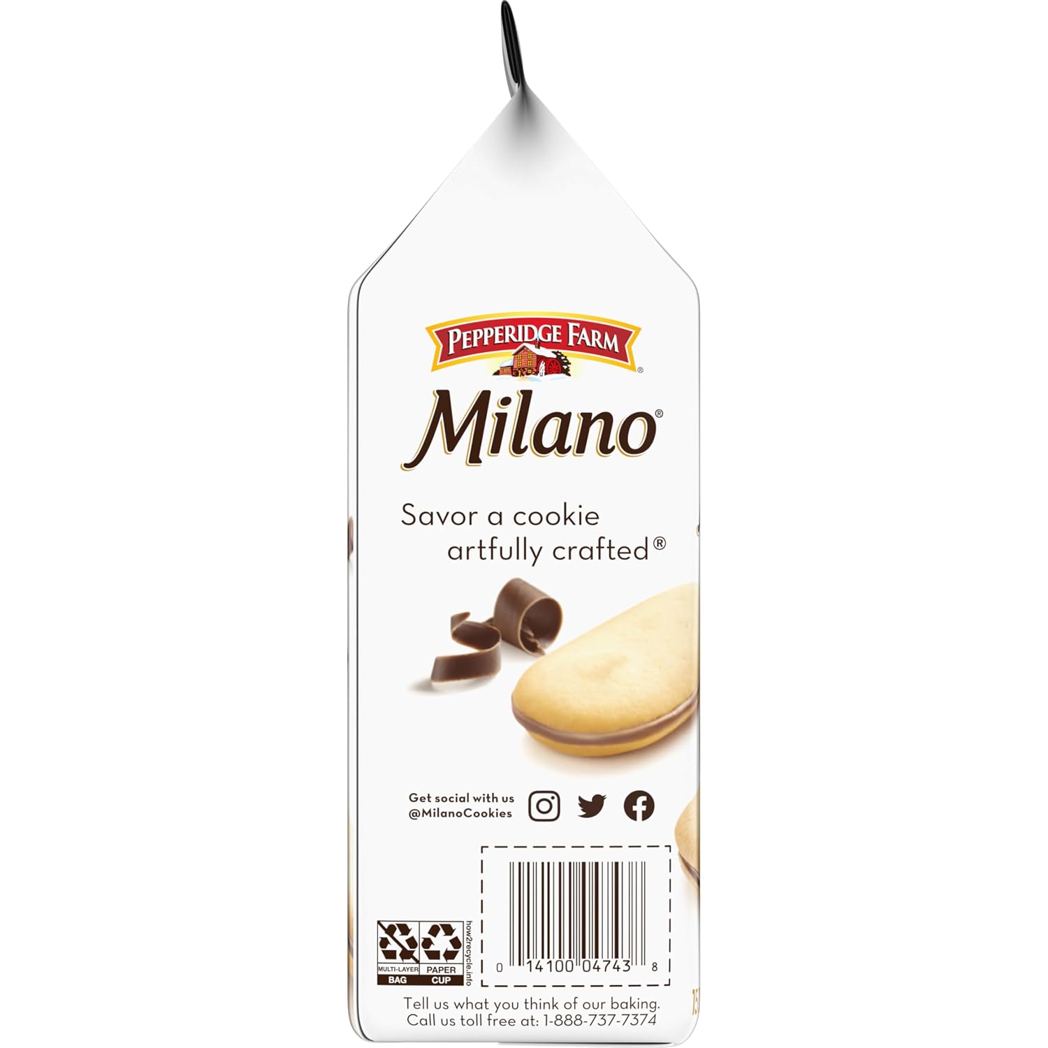 Pepperidge Farm Milano Milk Chocolate Cookies, 6 OZ Bag (15 Cookies)