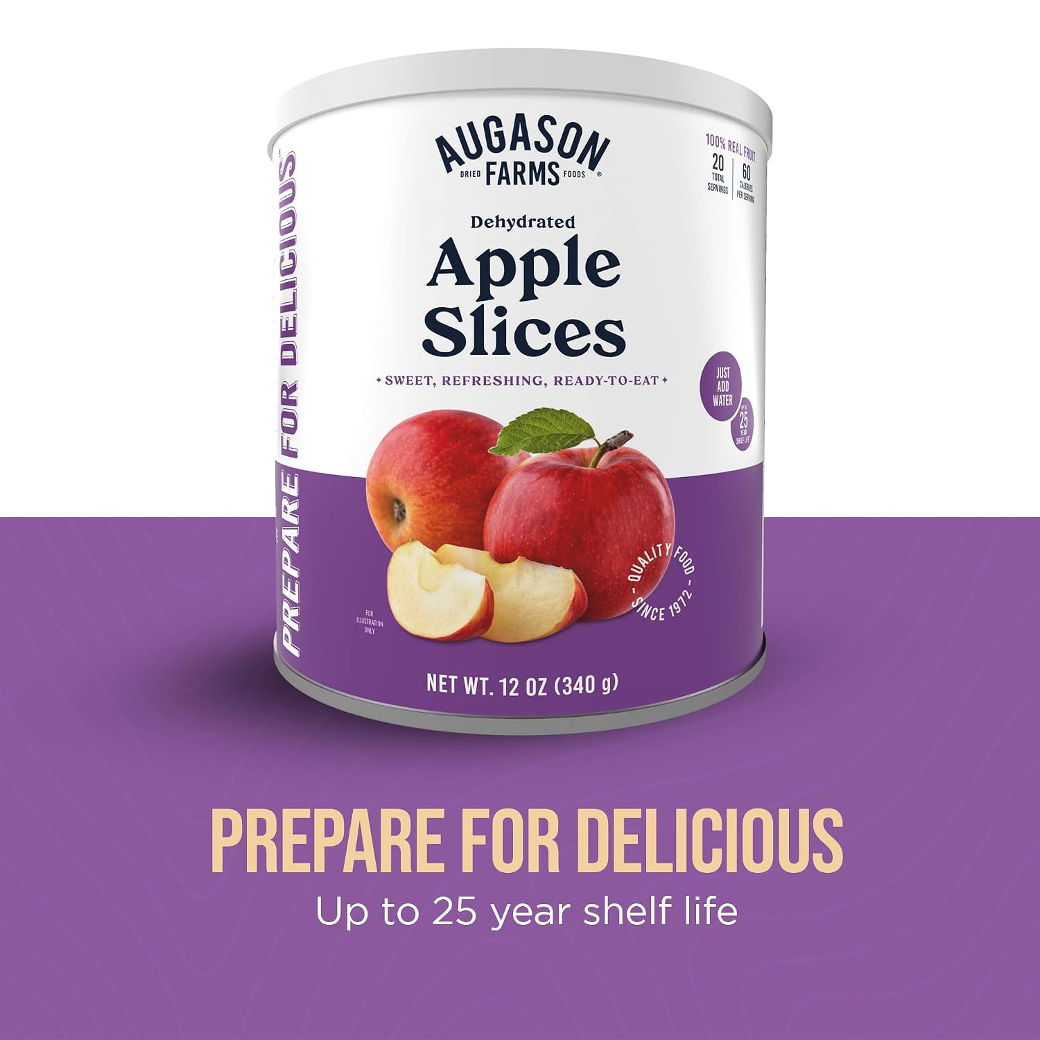 Augason Farms Dehydrated Apple Slices Can | Emergency Food Supply, 20 Servings, 25 Year Shelf Life, Great for Cooking, Baking, and Snacks, Dehydrated Meals